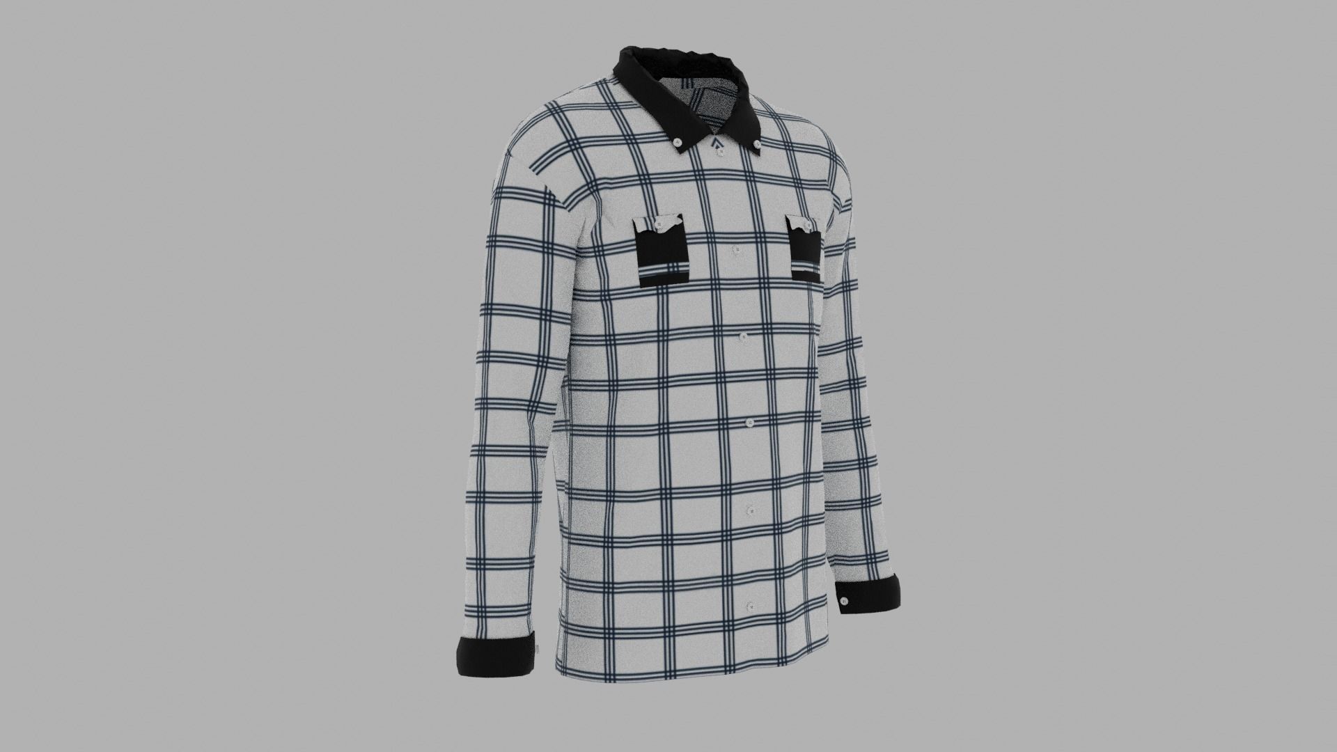 Shirt mannequin wearing plaid Low-poly 3D model_3