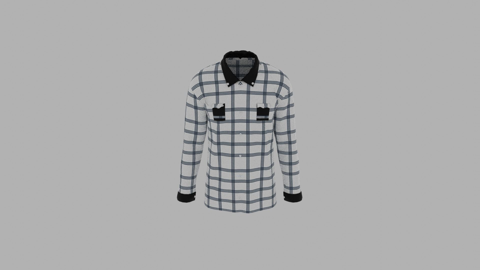 Shirt mannequin wearing plaid Low-poly 3D model_5