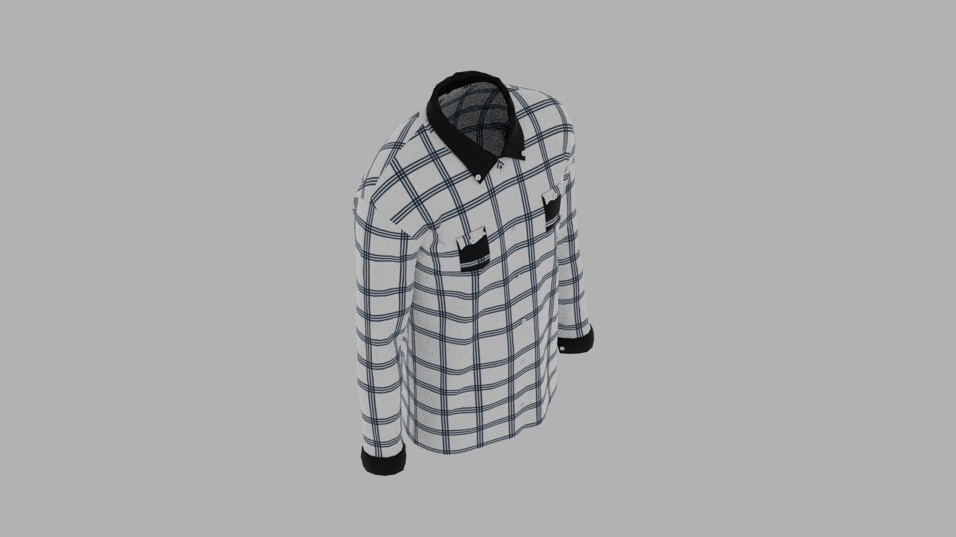 Shirt mannequin wearing plaid Low-poly 3D model_7