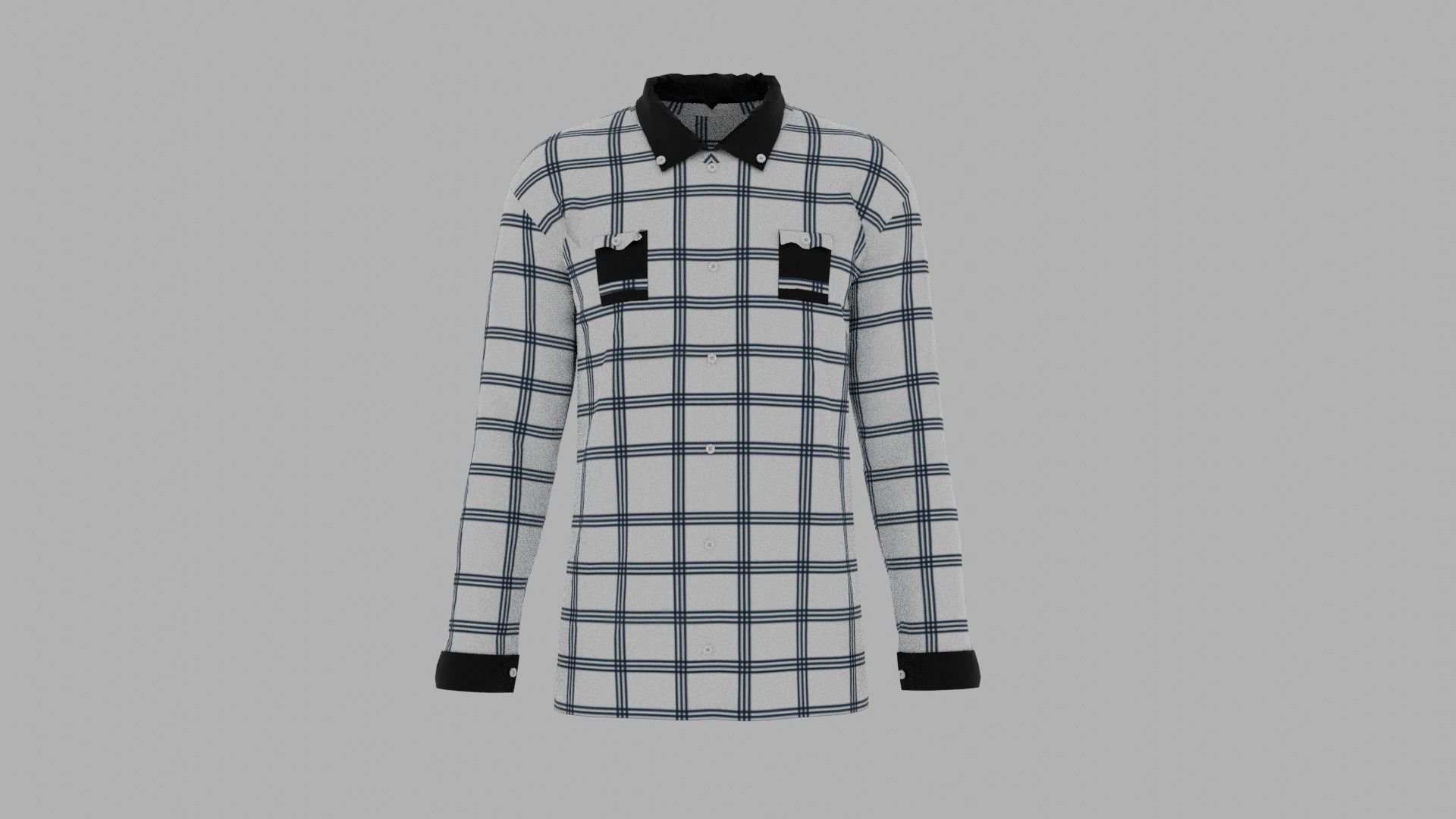 Shirt mannequin wearing plaid Low-poly 3D model_1