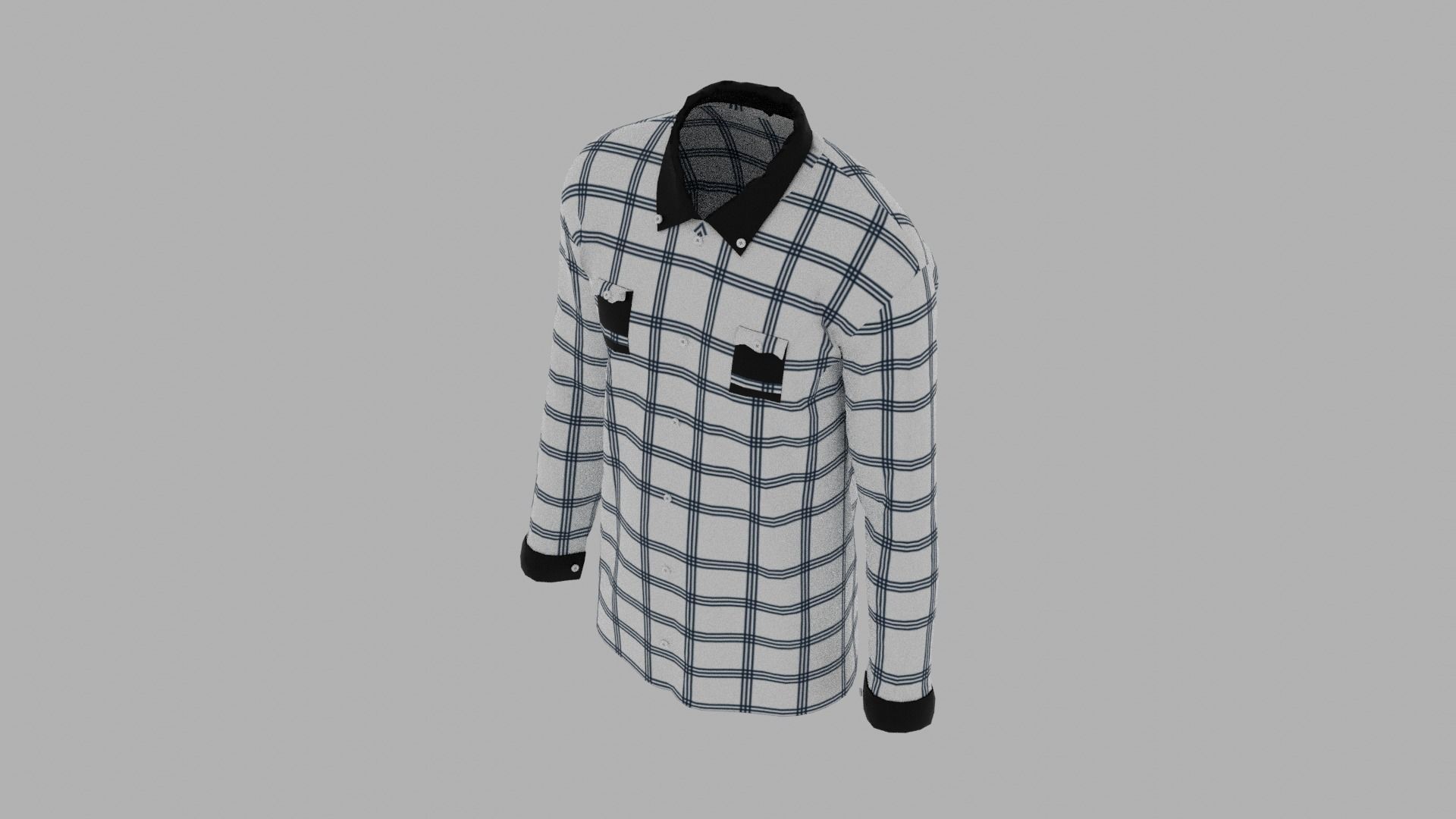 Shirt mannequin wearing plaid Low-poly 3D model_6
