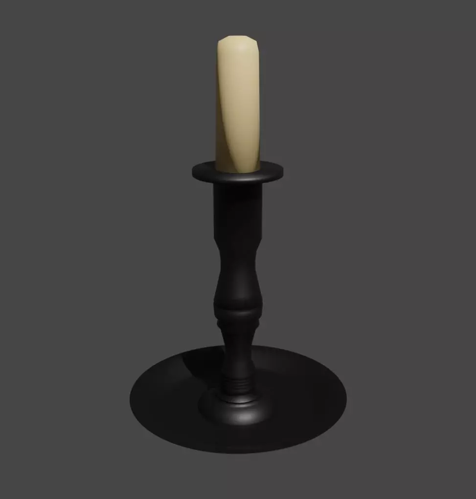 Simple Candle 3D model_0