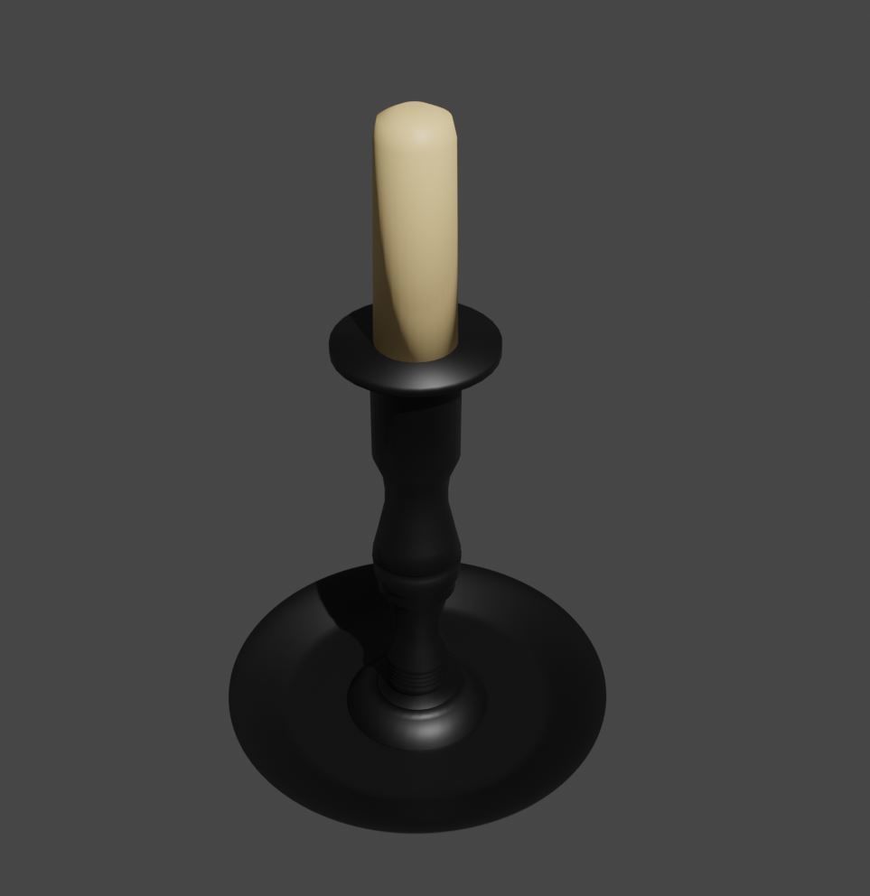 Simple Candle 3D model_1