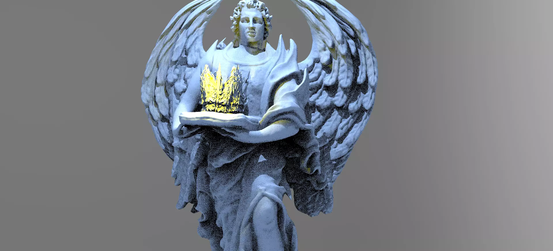 Crown Angel Statue 2 3D model_0