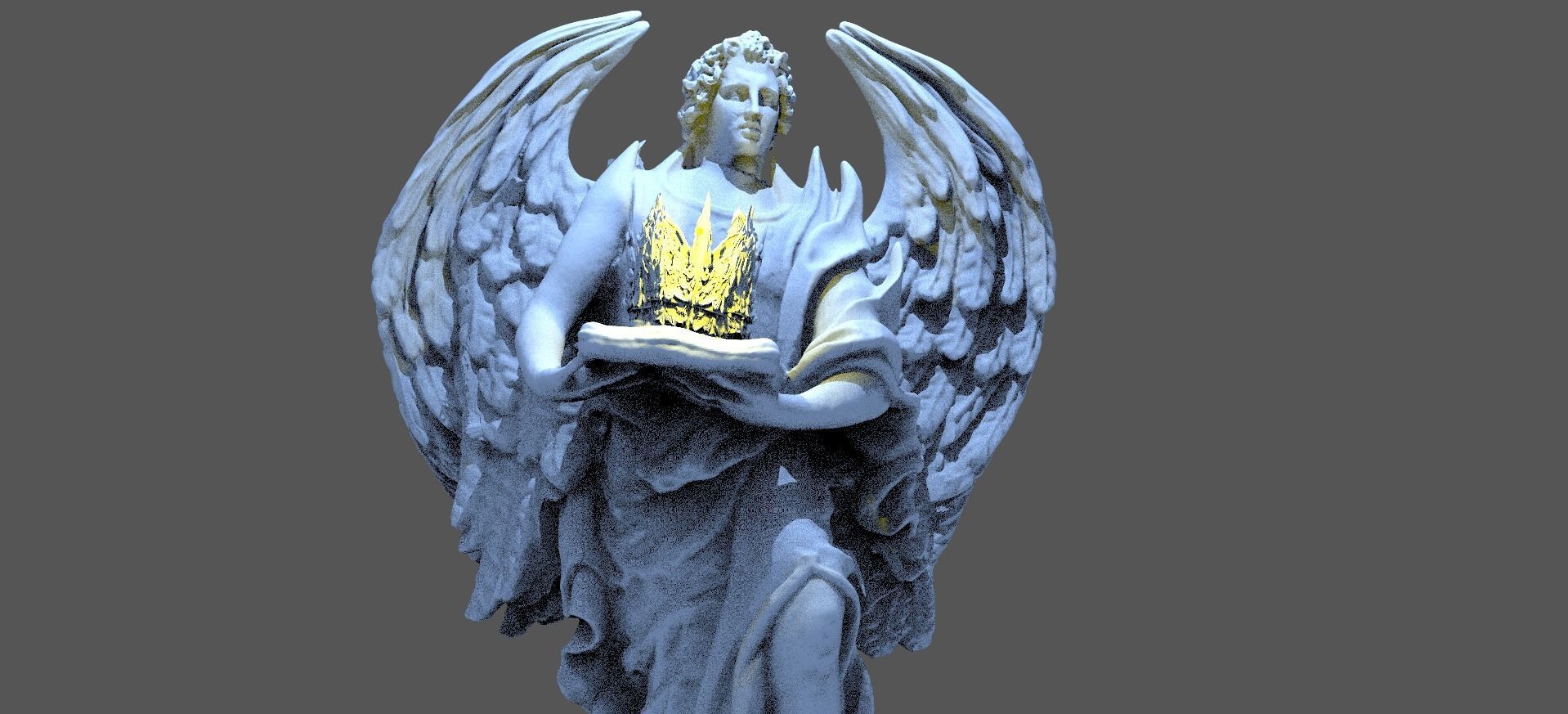 Crown Angel Statue 2 3D model_1