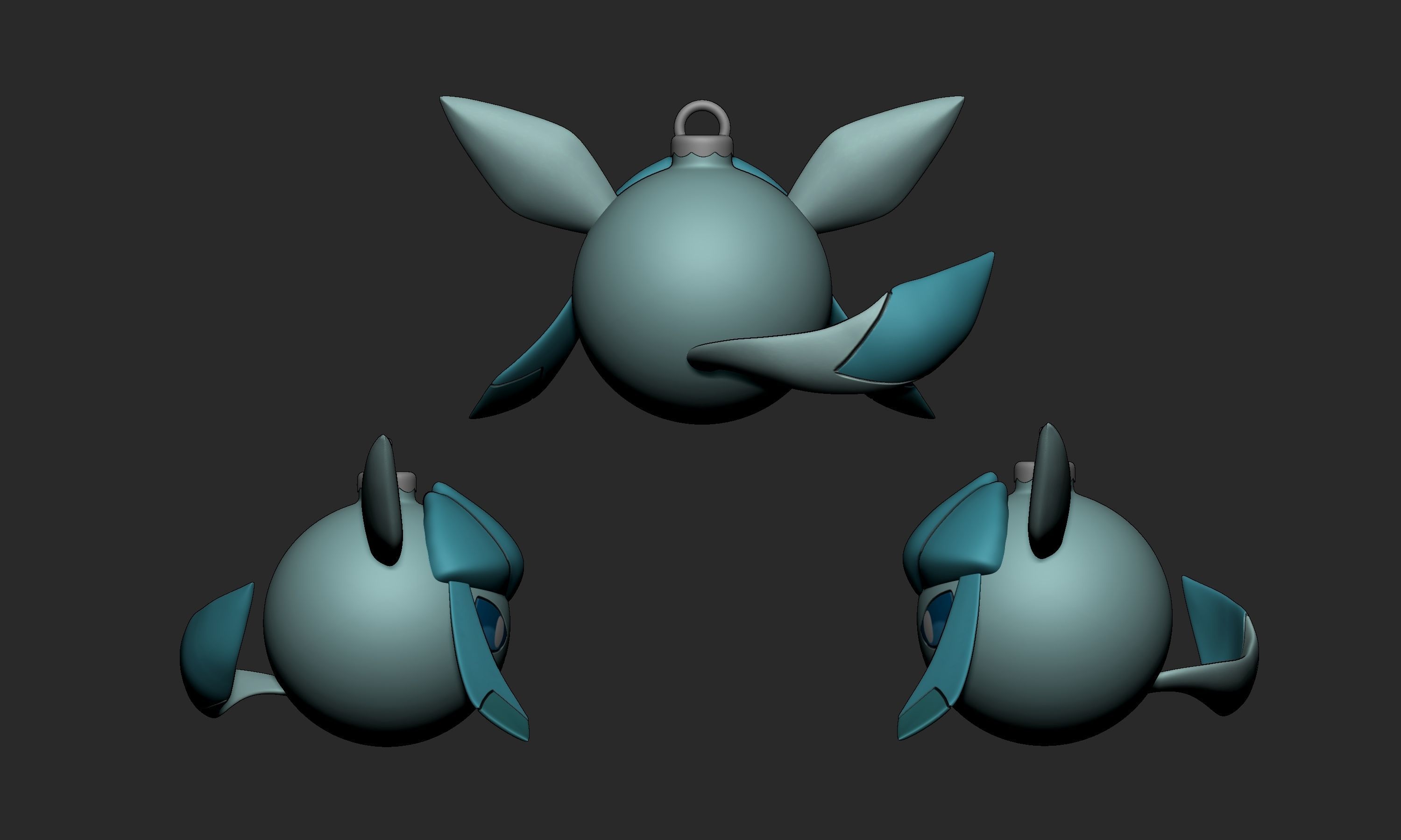 Pokemon - Christmas Ornament Glaceon 3D print model_3