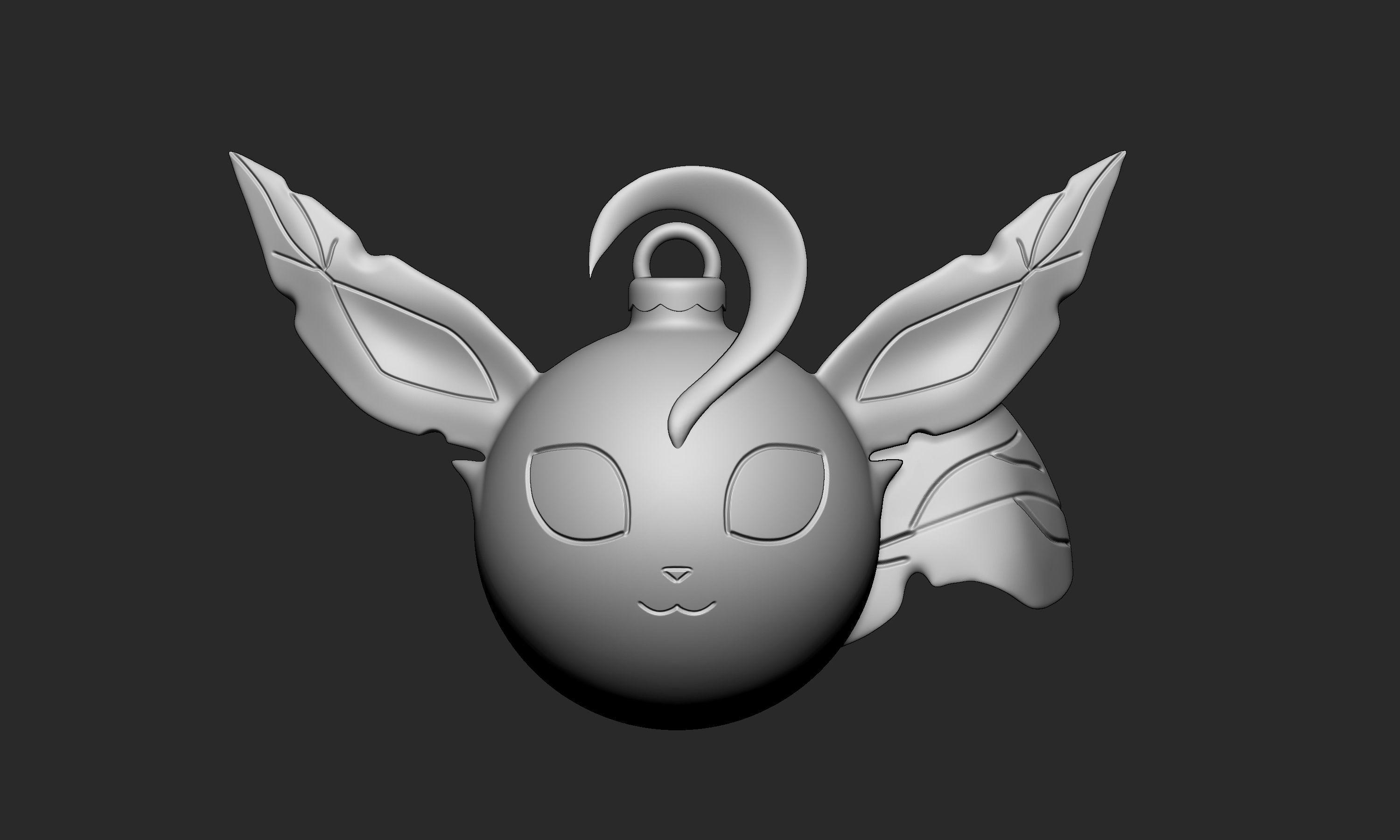 Pokemon - Christmas Ornament Leafeon  3D print model_4