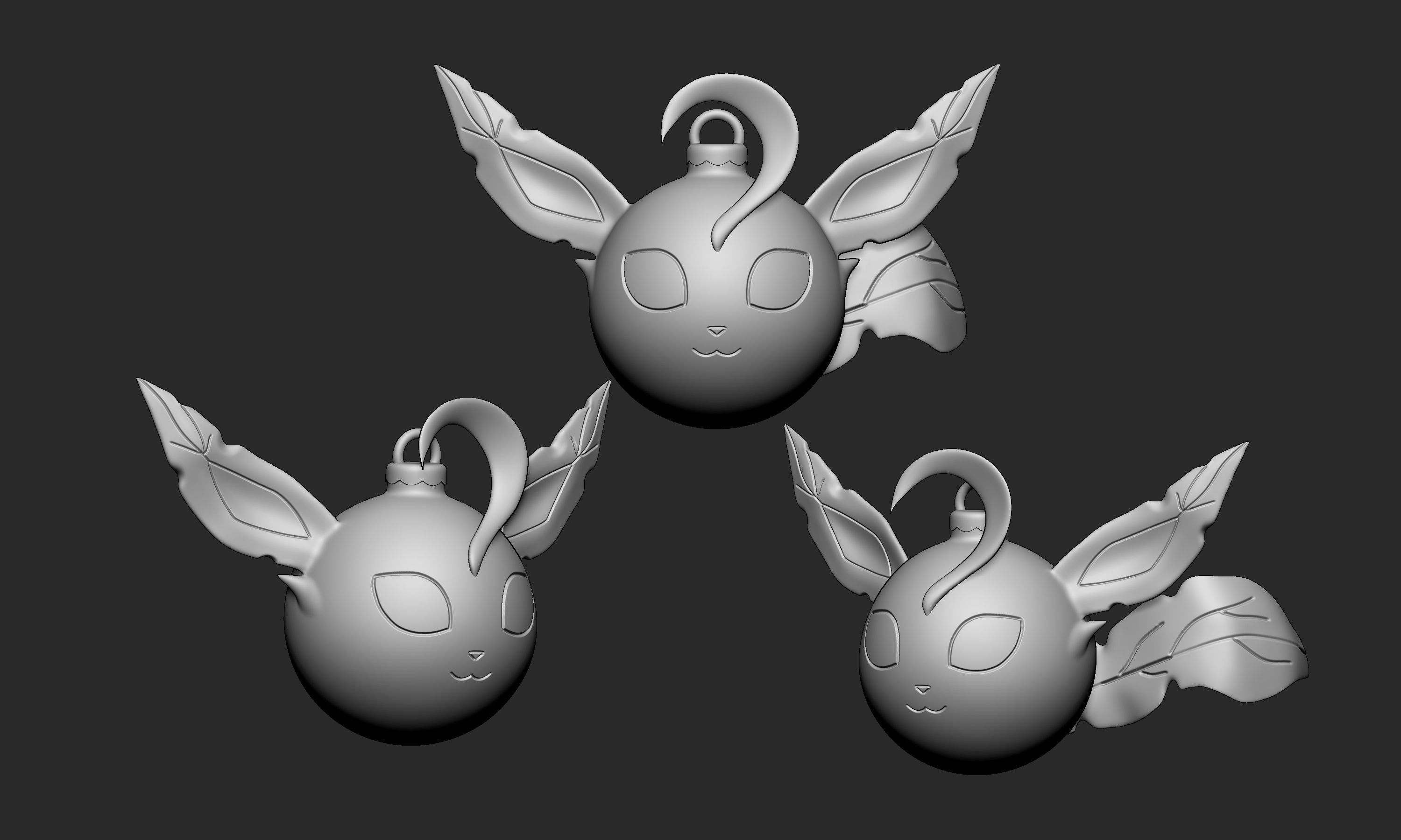 Pokemon - Christmas Ornament Leafeon  3D print model_5
