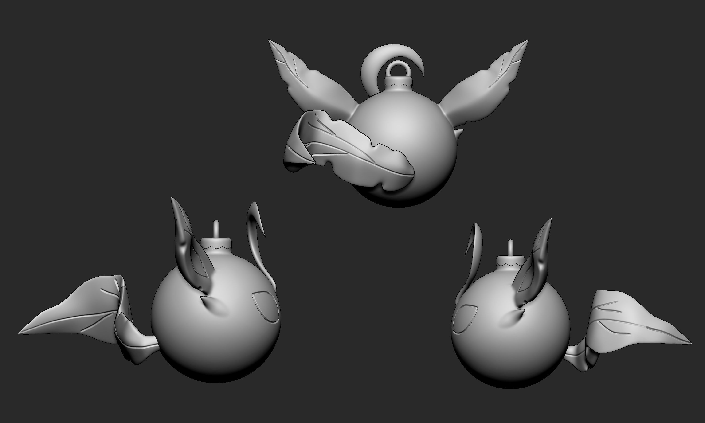 Pokemon - Christmas Ornament Leafeon  3D print model_6