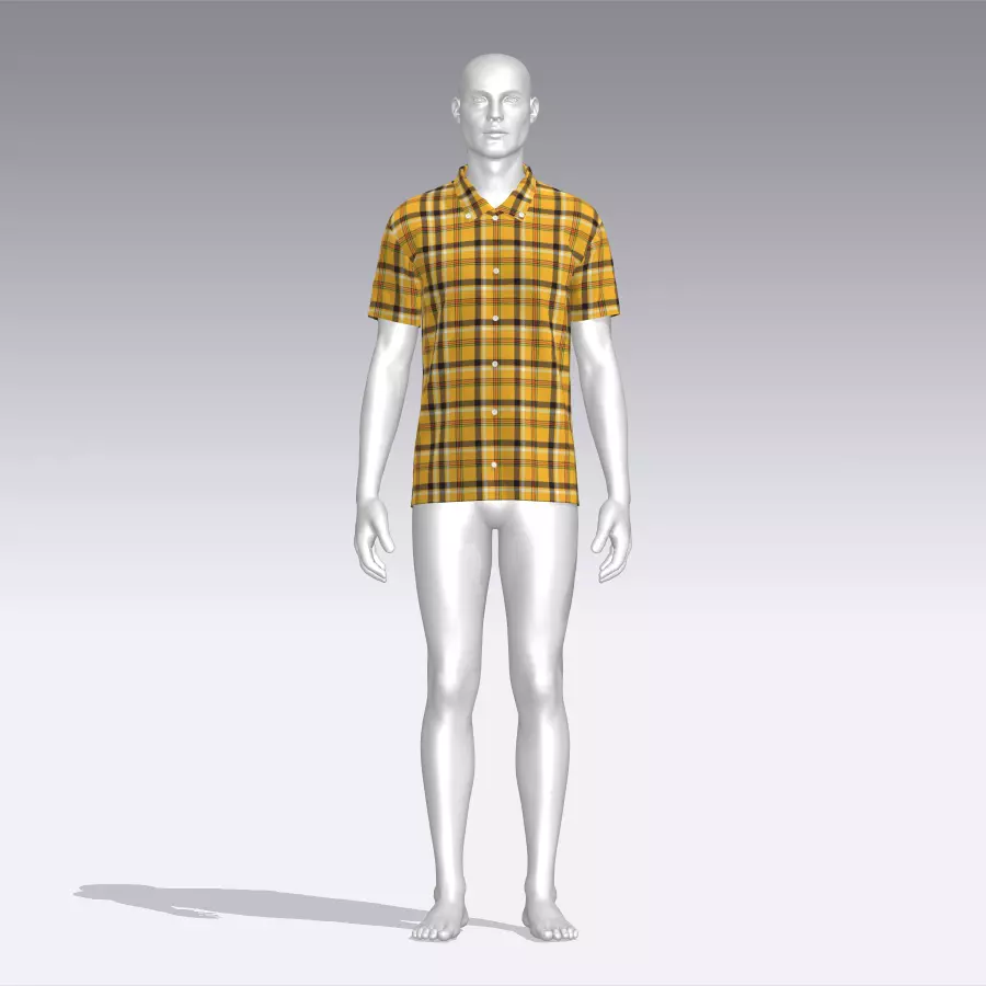 Shirt mannequin wearing plaid Low-poly 3D model_0