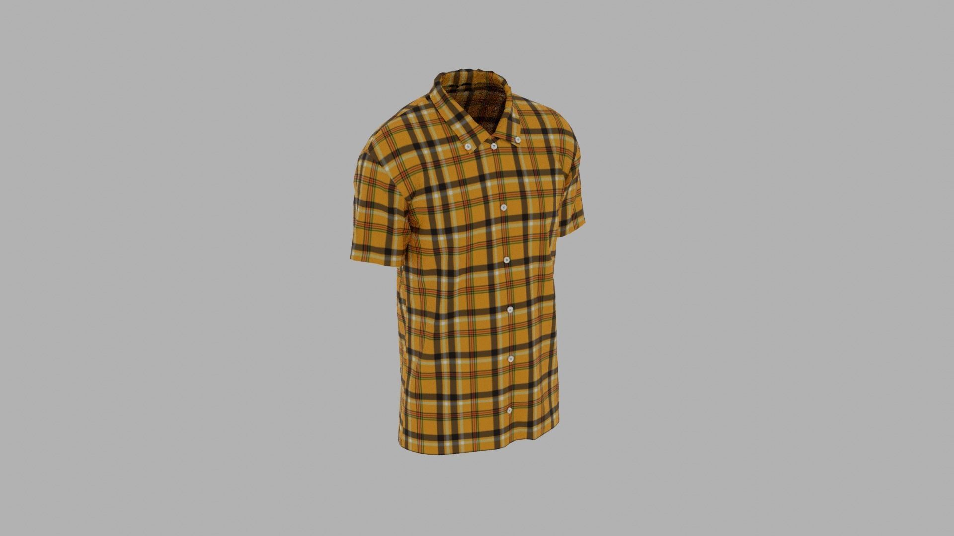 Shirt mannequin wearing plaid Low-poly 3D model_4