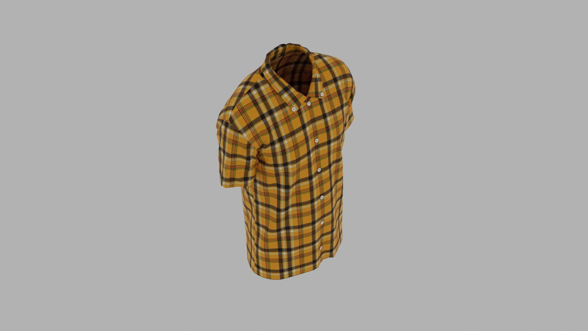 Shirt mannequin wearing plaid Low-poly 3D model_7