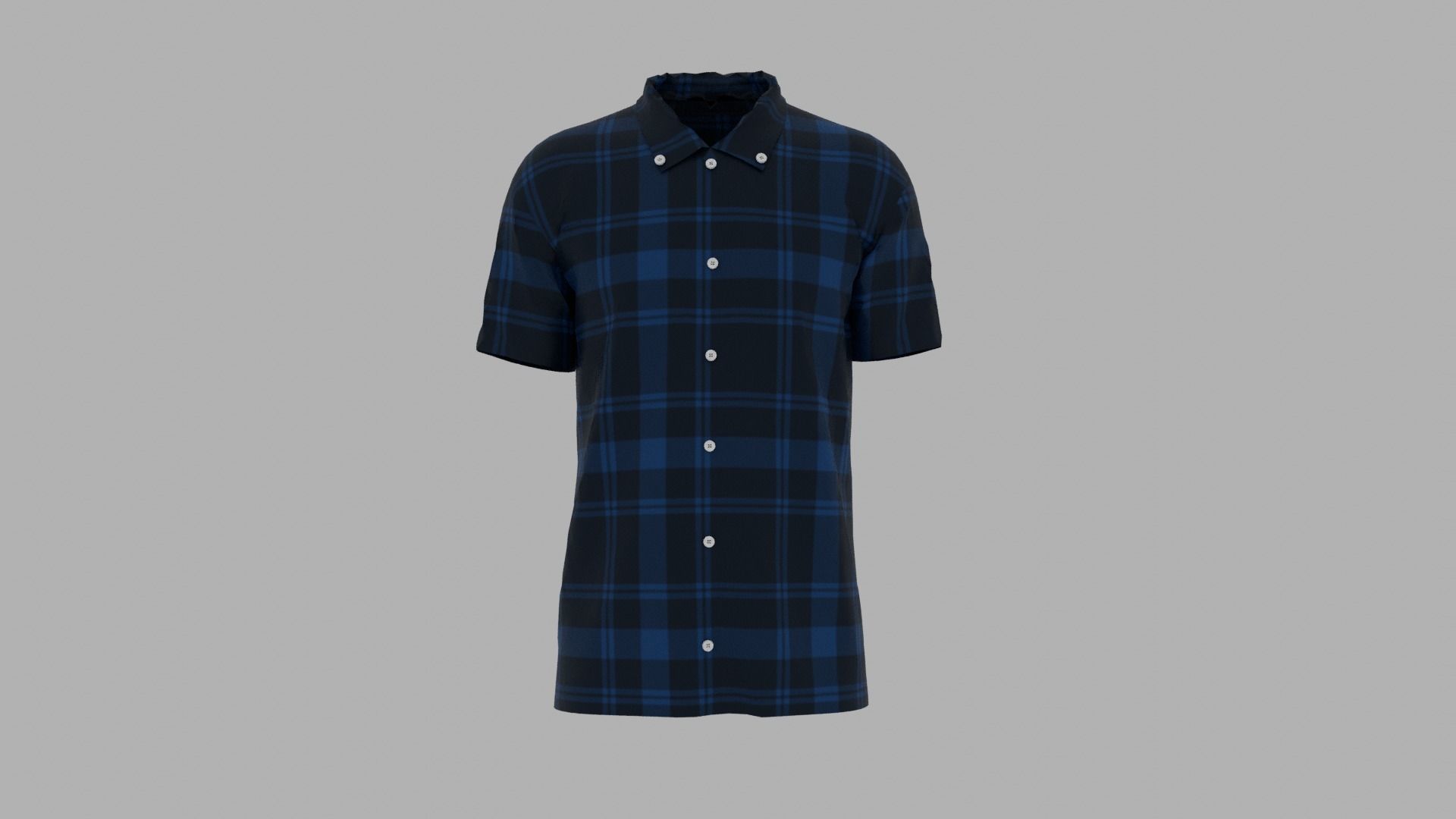 Shirt mannequin wearing plaid Low-poly 3D model_1
