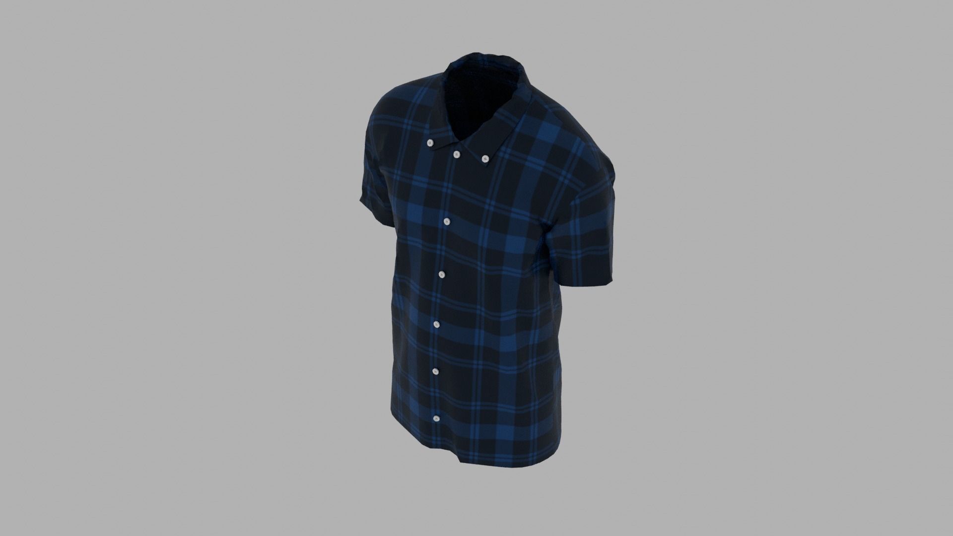 Shirt mannequin wearing plaid Low-poly 3D model_6