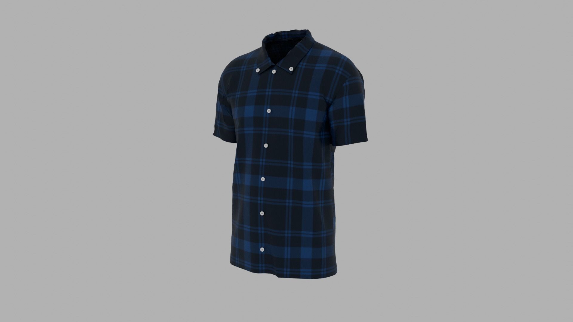 Shirt mannequin wearing plaid Low-poly 3D model_2
