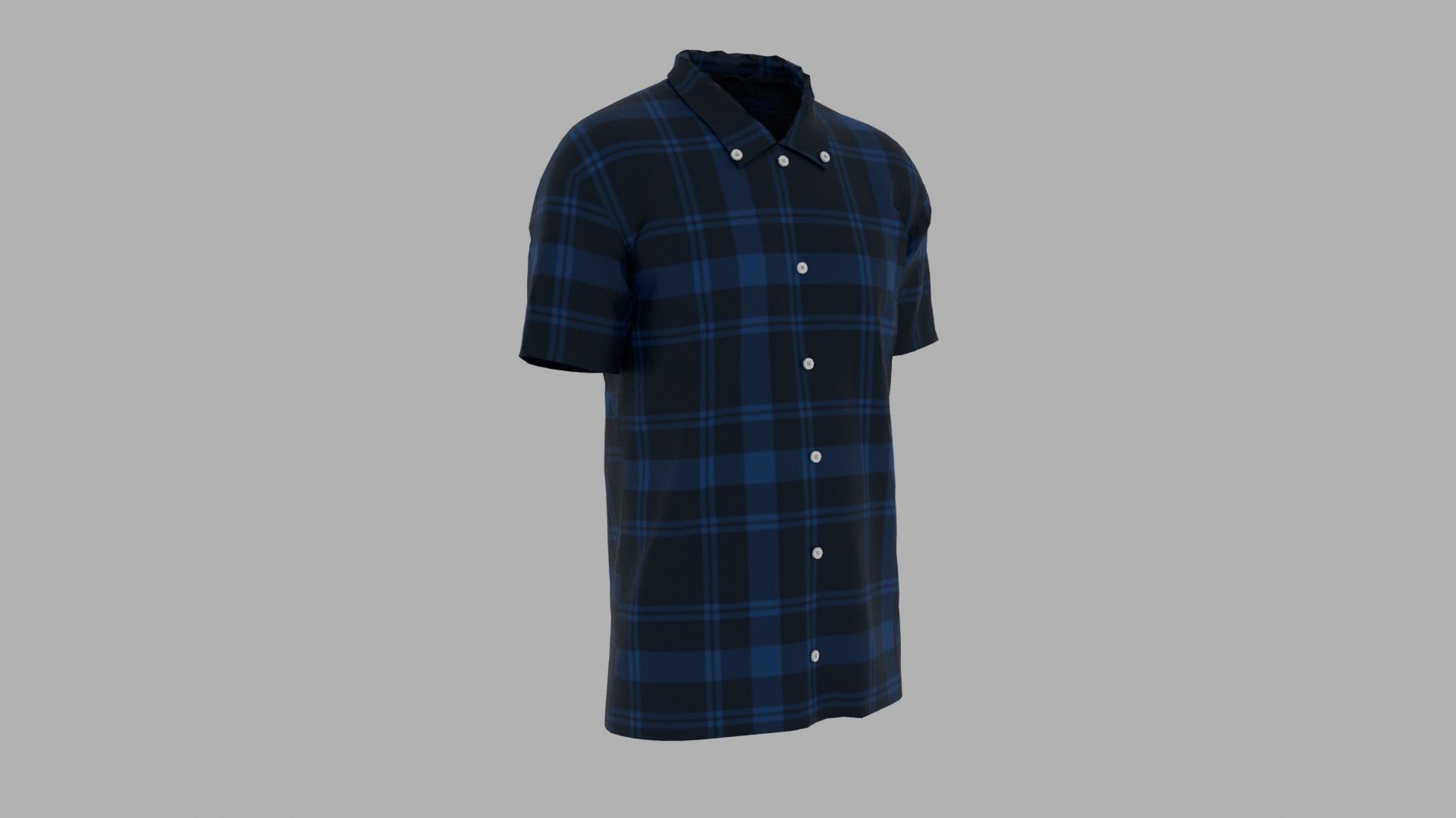 Shirt mannequin wearing plaid Low-poly 3D model_3
