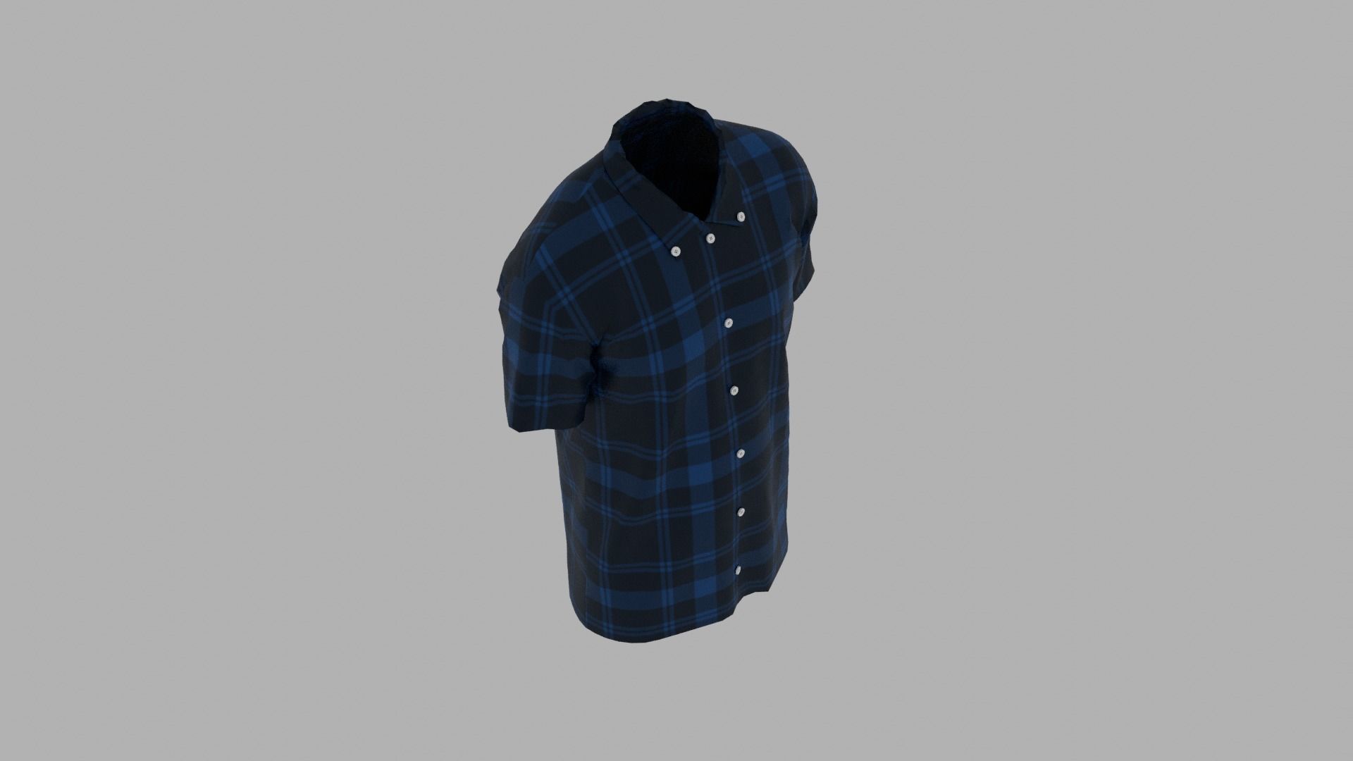 Shirt mannequin wearing plaid Low-poly 3D model_7