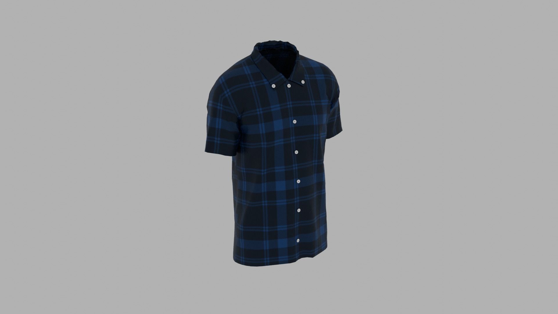 Shirt mannequin wearing plaid Low-poly 3D model_4