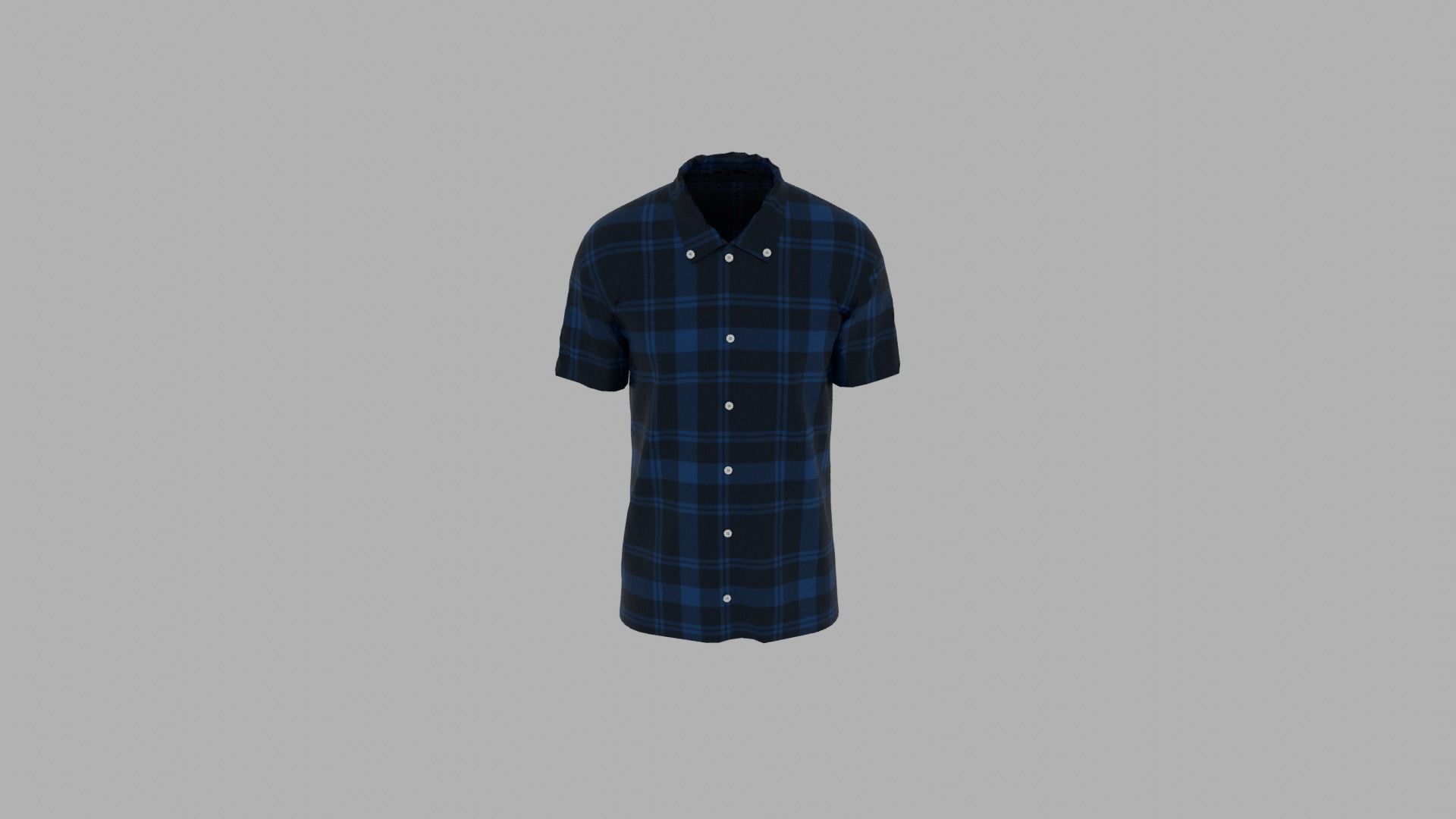 Shirt mannequin wearing plaid Low-poly 3D model_5