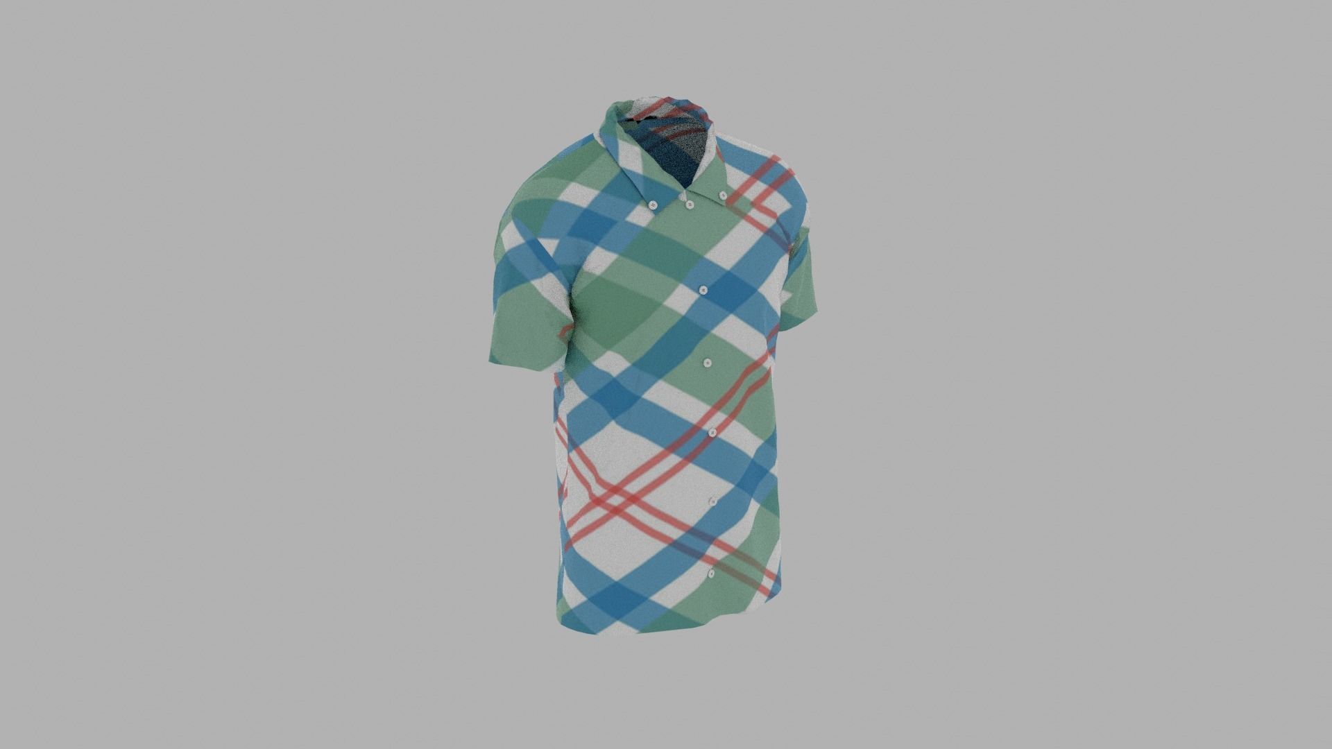 Shirt plaid on mannequin Low-poly 3D model_4