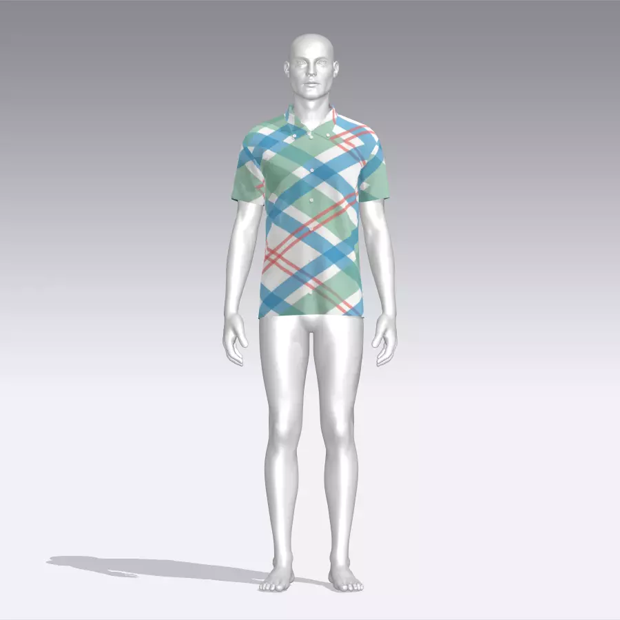 Shirt plaid on mannequin Low-poly 3D model_0