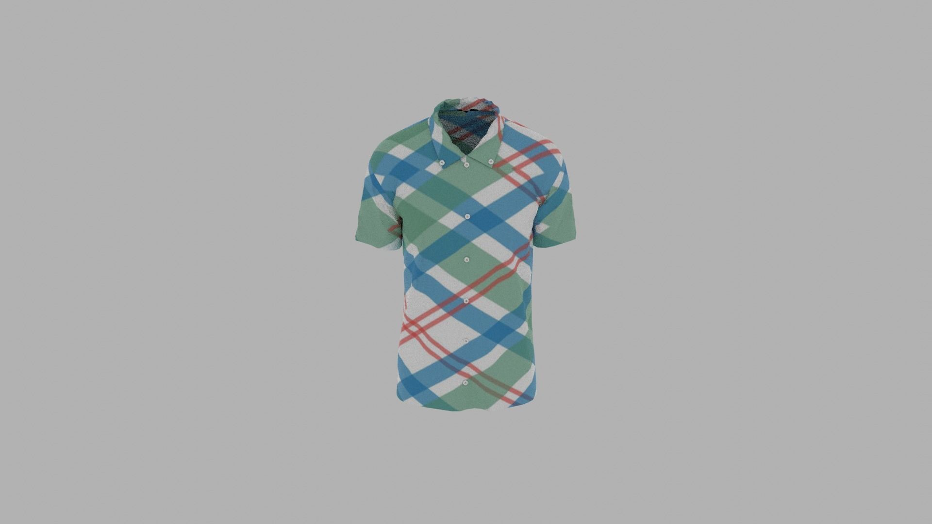Shirt plaid on mannequin Low-poly 3D model_5