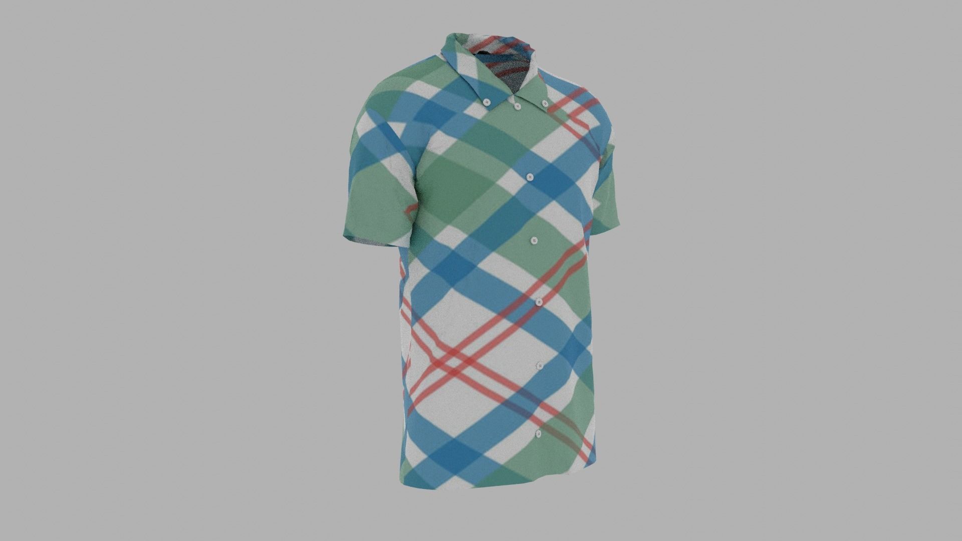 Shirt plaid on mannequin Low-poly 3D model_3