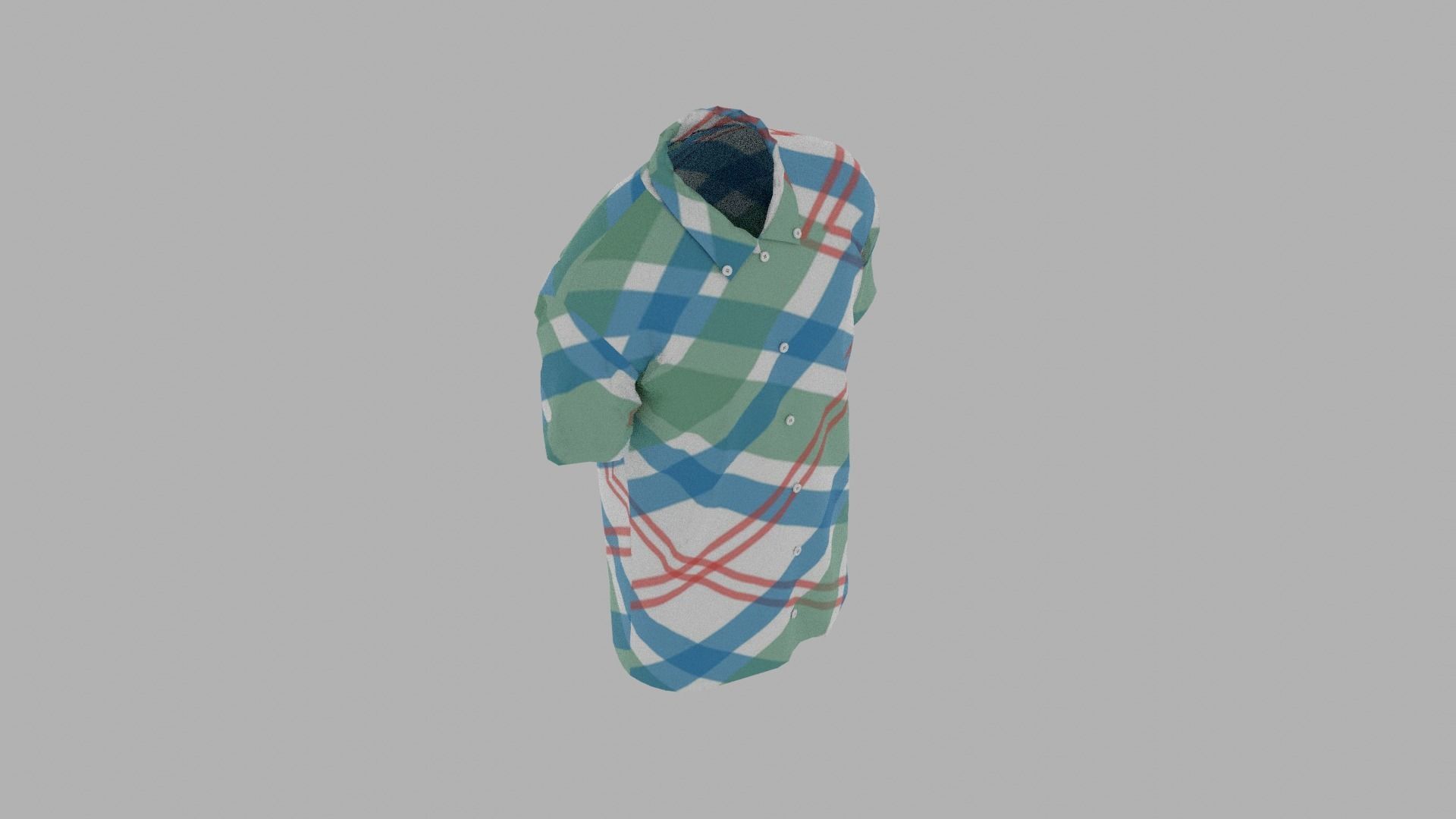 Shirt plaid on mannequin Low-poly 3D model_7