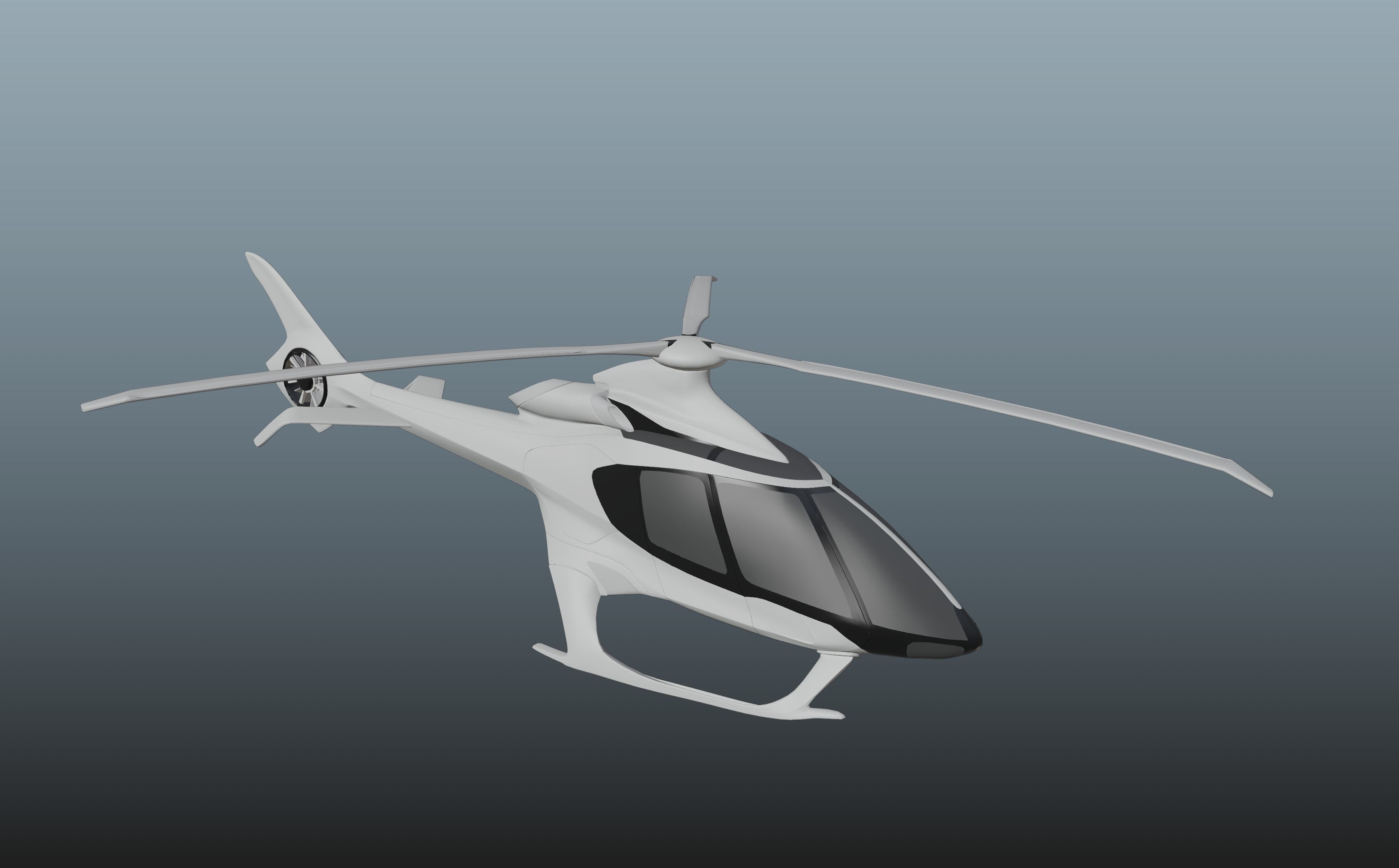 Hill HX50 Concept helicopter Low-poly 3D model_11