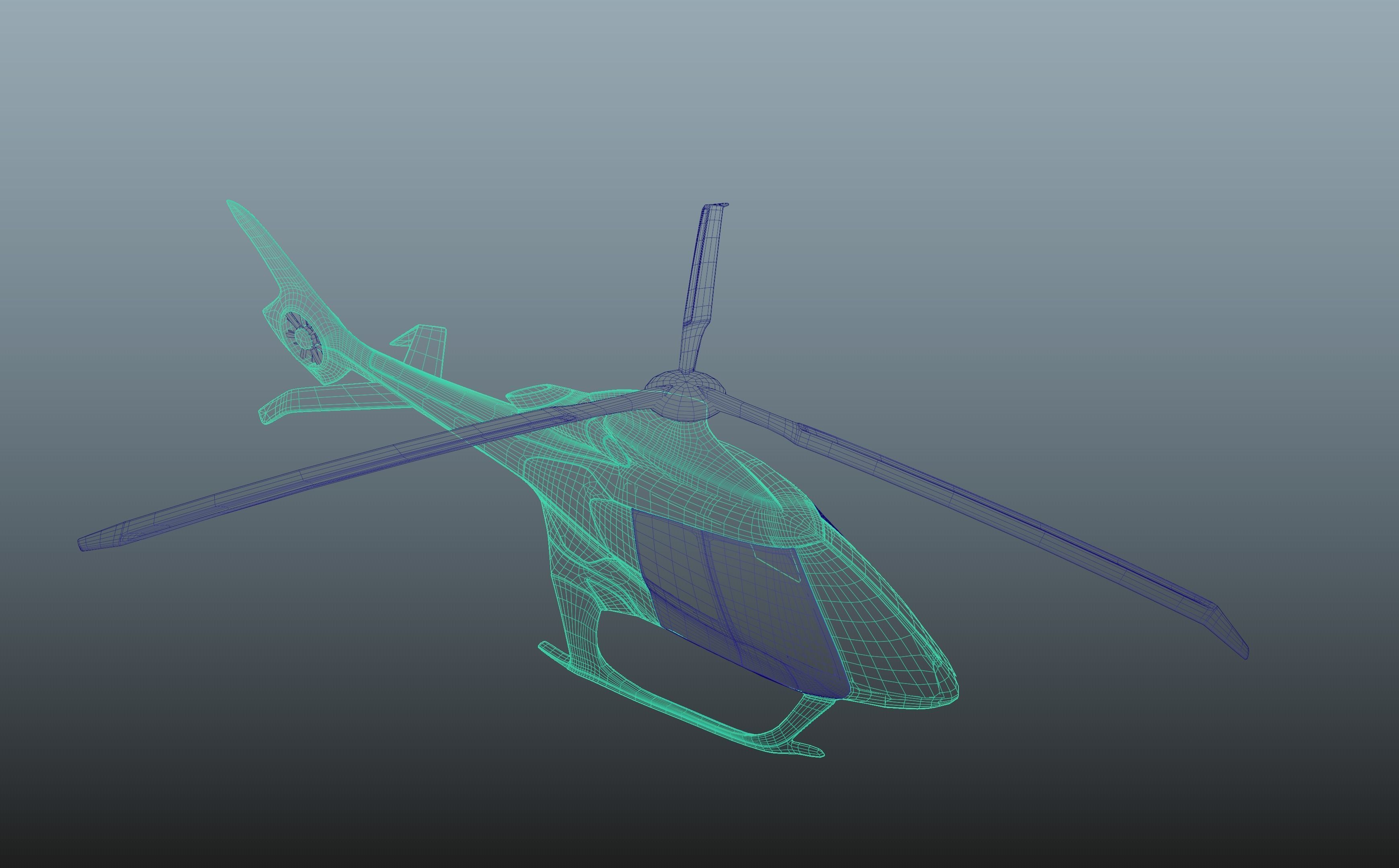Hill HX50 Concept helicopter Low-poly 3D model_13