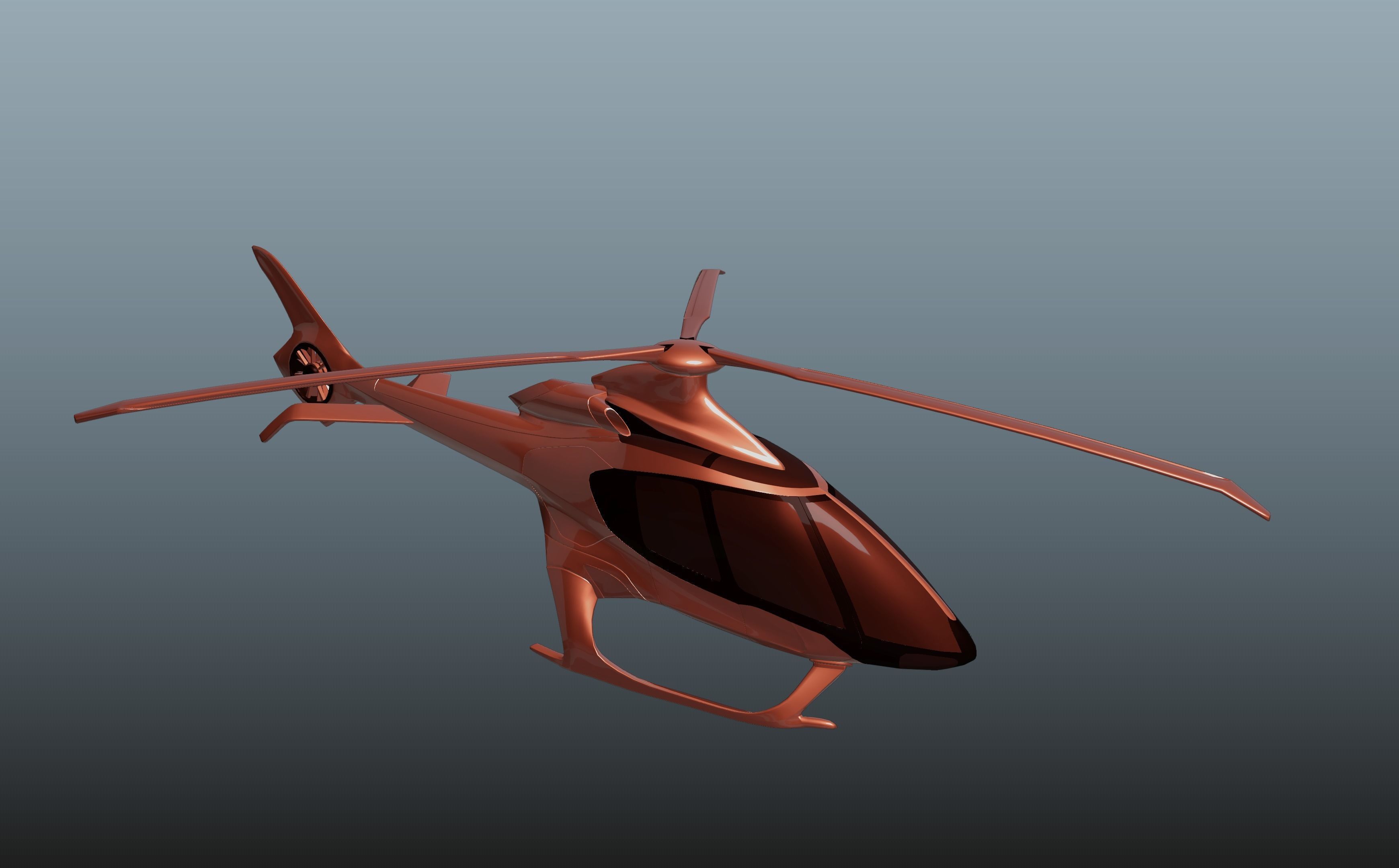 Hill HX50 Concept helicopter Low-poly 3D model_12