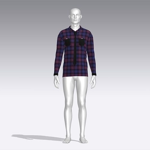 Shirt mannequin wearing plaid Low-poly 3D model