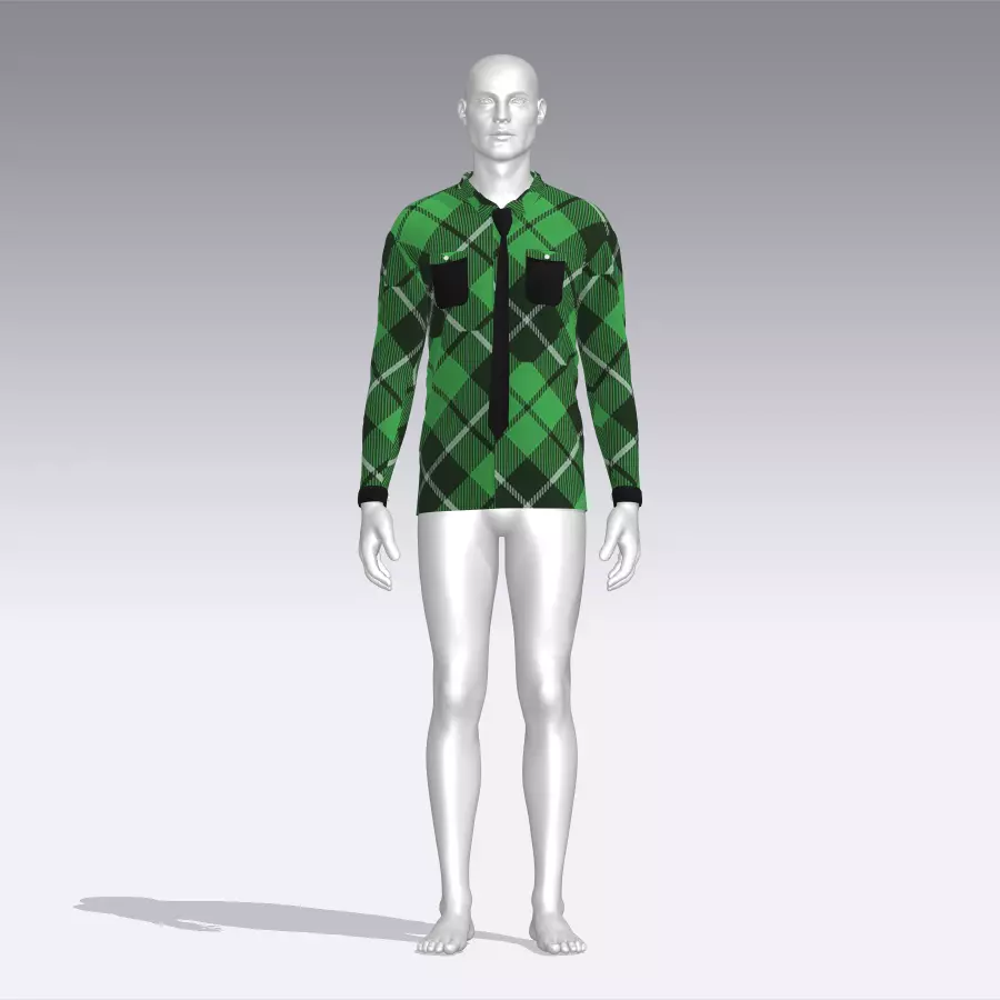 Shirt plaid flannel Low-poly 3D model