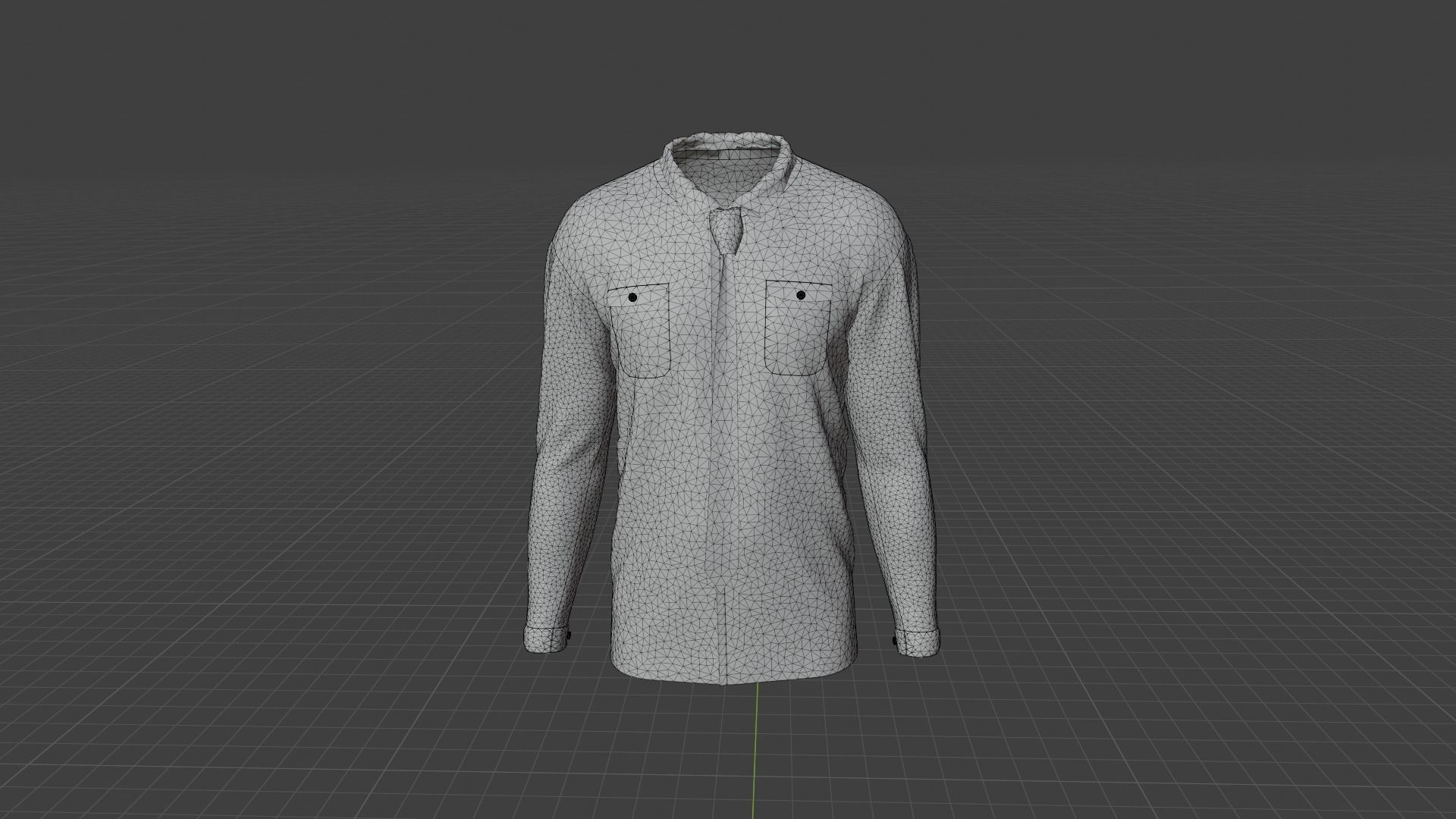 Shirt mannequin wearing plaid and tie Low-poly 3D model_8