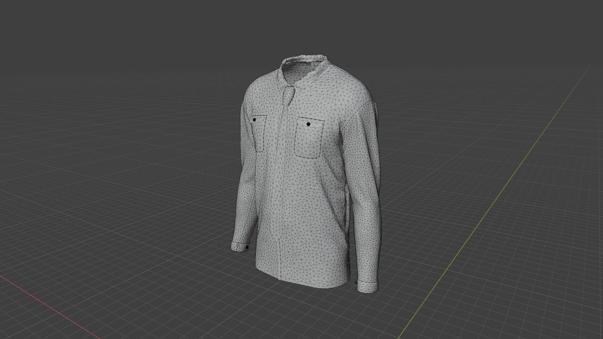 Shirt mannequin wearing plaid and tie Low-poly 3D model_9