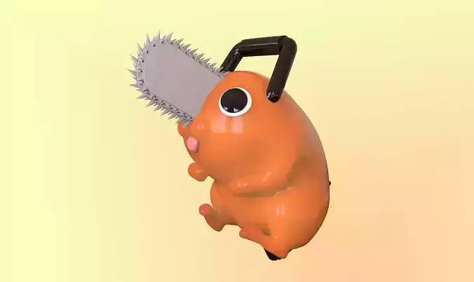 Pochita orange hamster with chainsaw