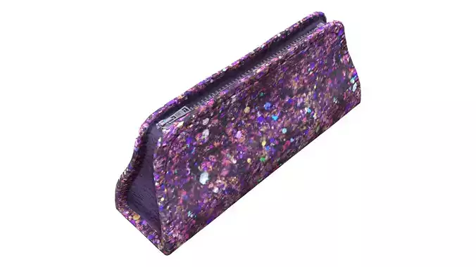 Glittery Purple Hand Purse Low-poly 3D model