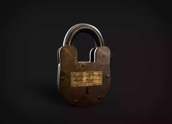 Old Prison Lock Low-poly 3D model