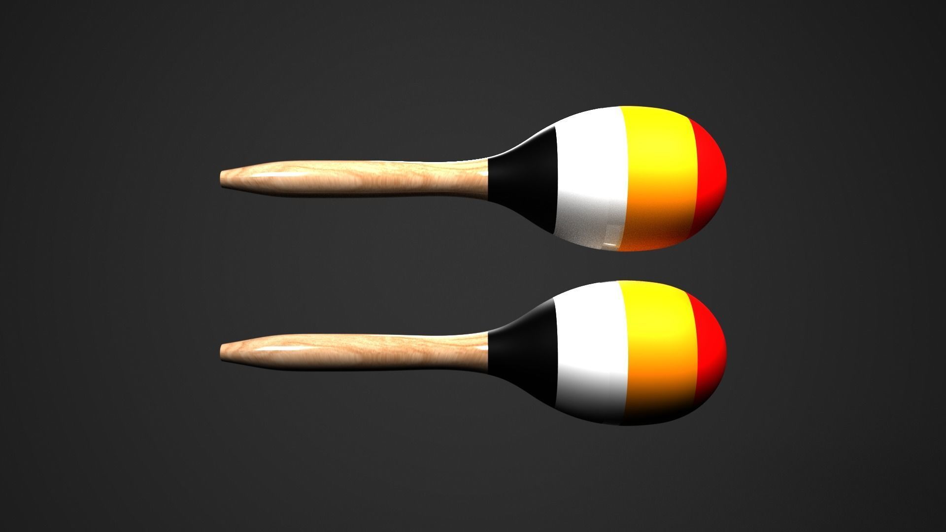 Maracas Percussion Instruments 3D model_8