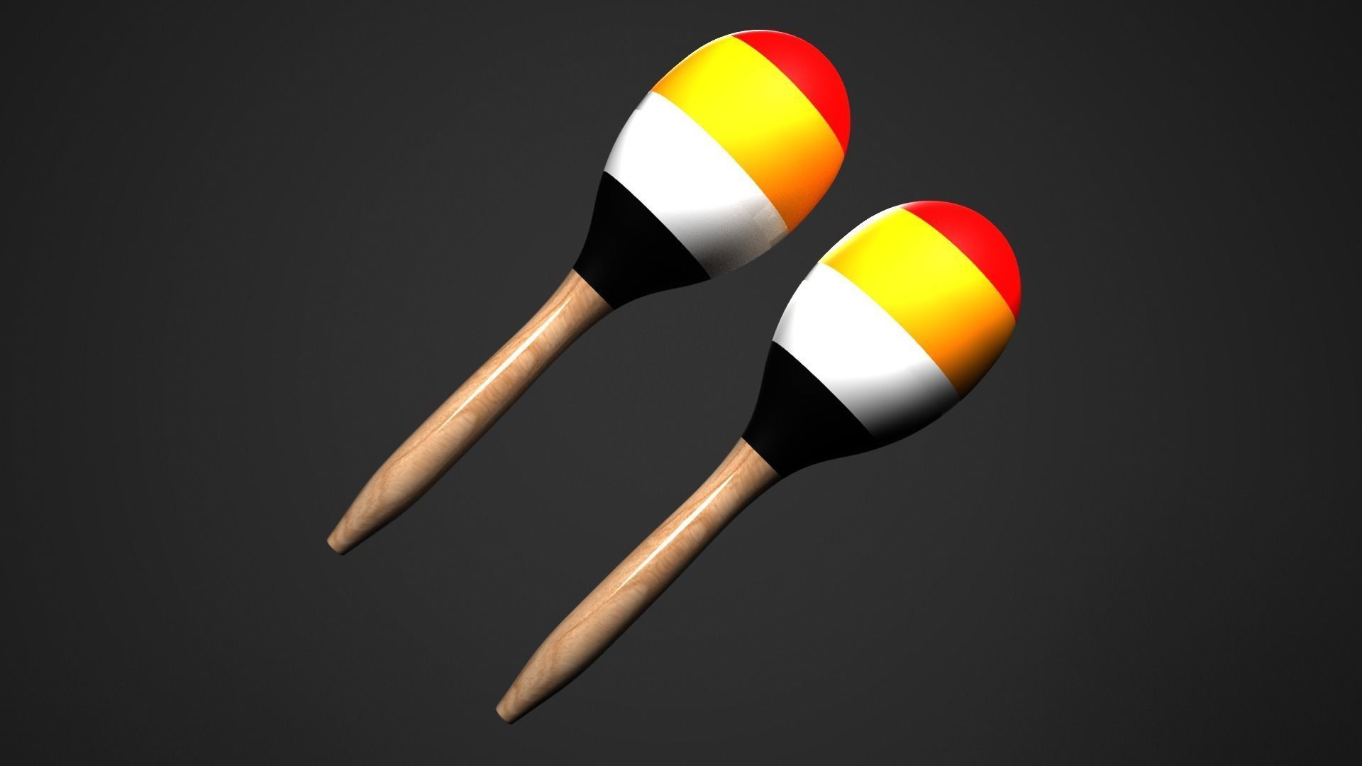 Maracas Percussion Instruments 3D model_9