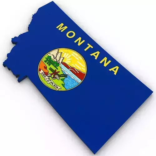 Montana Political Map 3D model