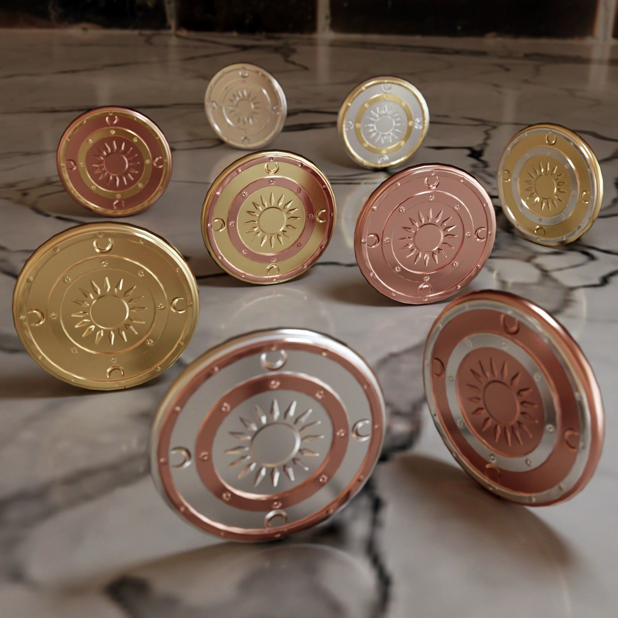 Metallic Coins Pack01 Low-poly 3D model_33