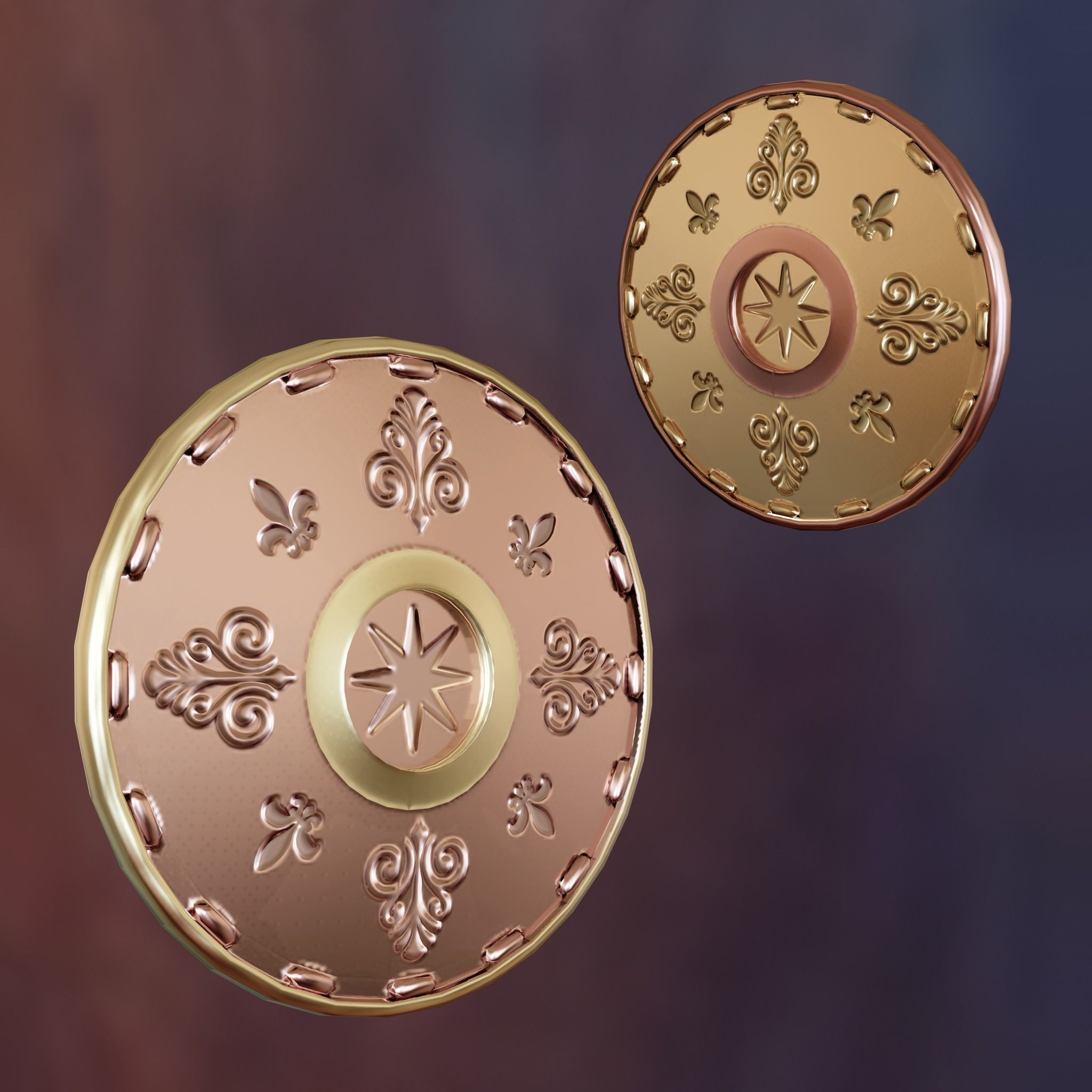 Metallic Coins Pack01 Low-poly 3D model_12