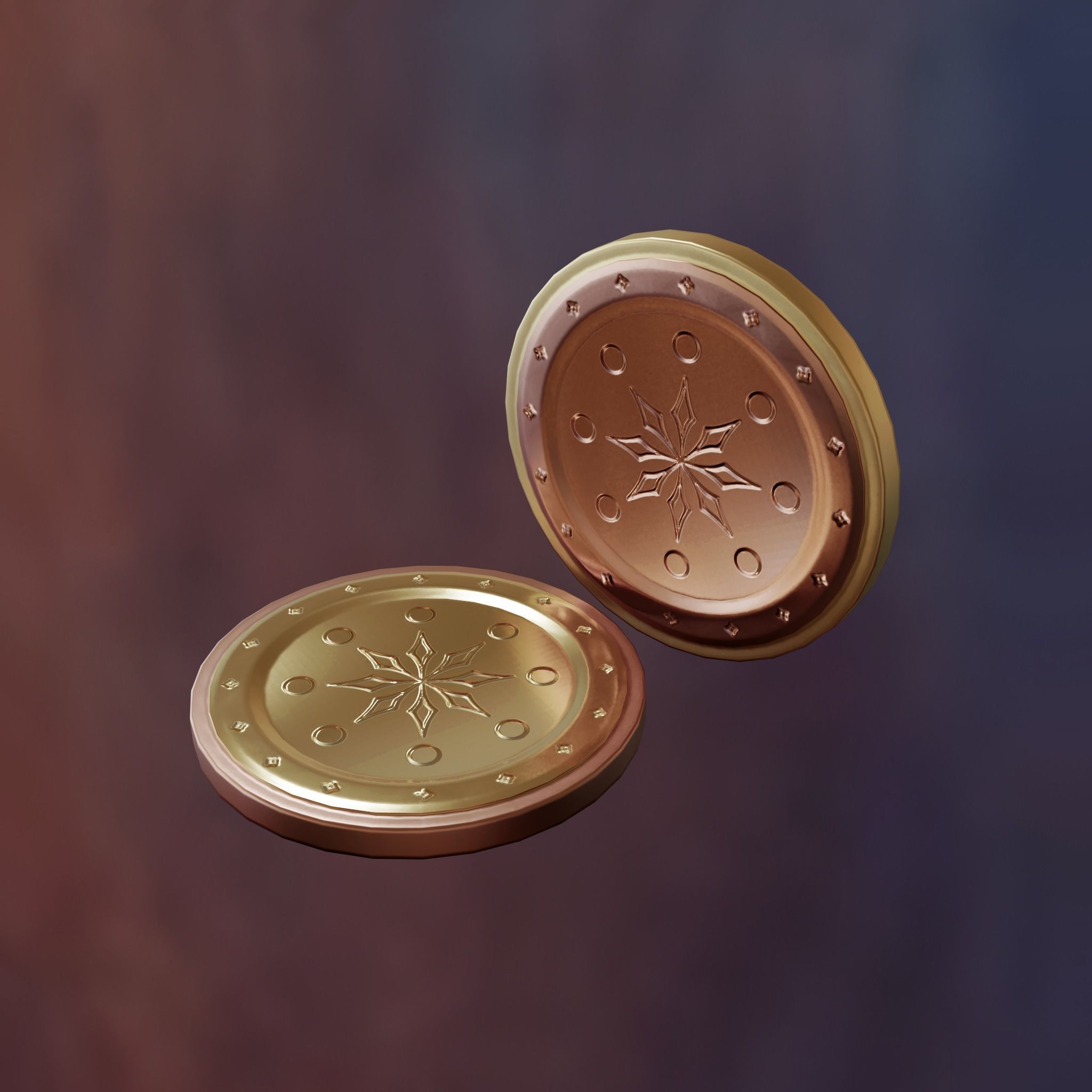 Metallic Coins Pack01 Low-poly 3D model_23