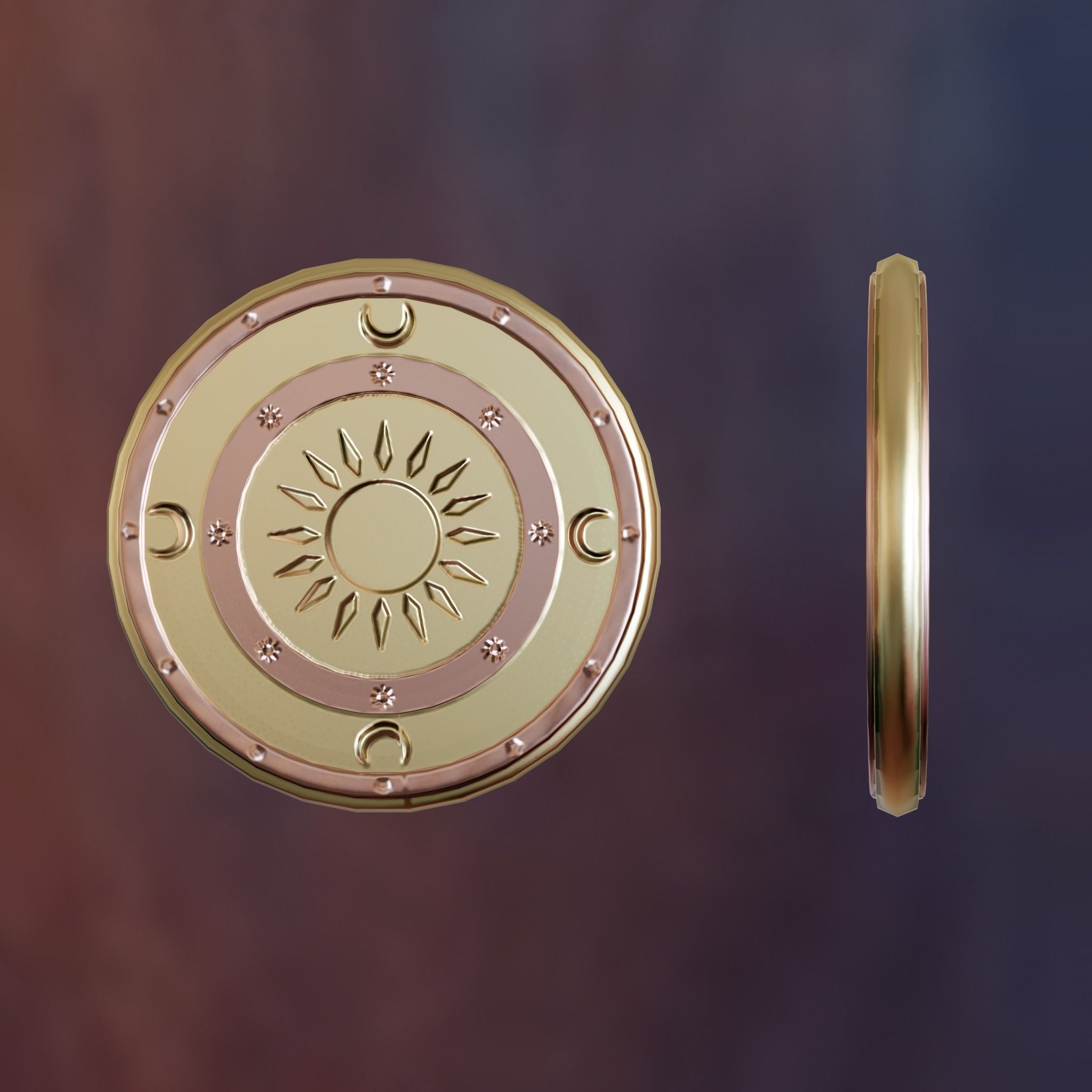 Metallic Coins Pack01 Low-poly 3D model_31