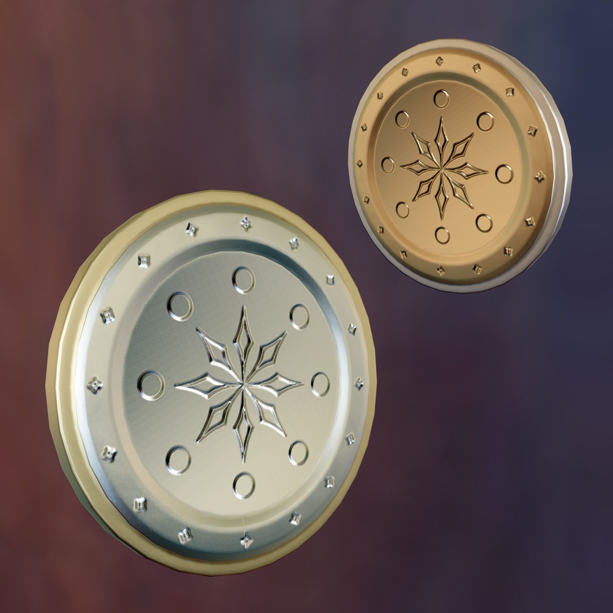 Metallic Coins Pack01 Low-poly 3D model_21