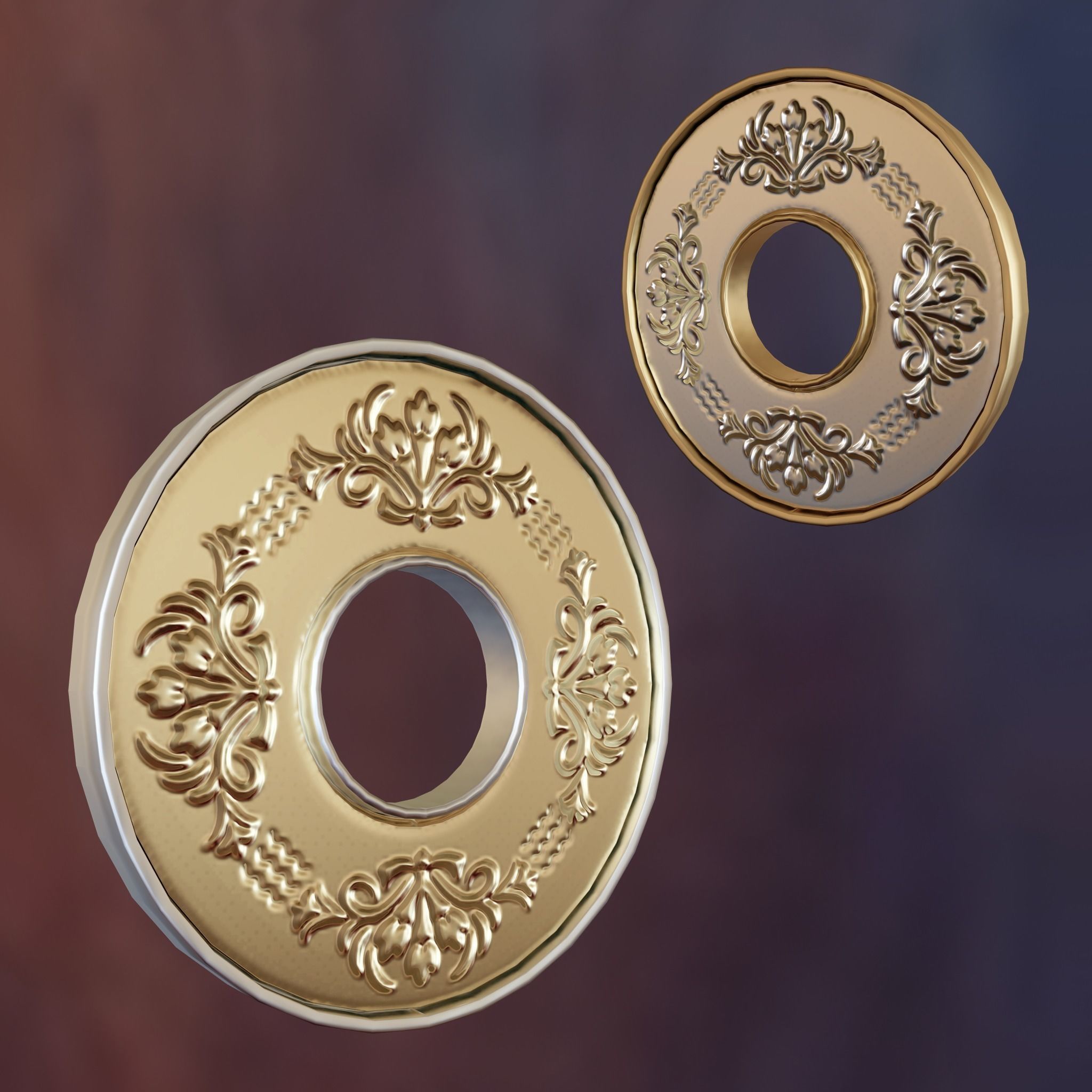 Metallic Coins Pack01 Low-poly 3D model_3