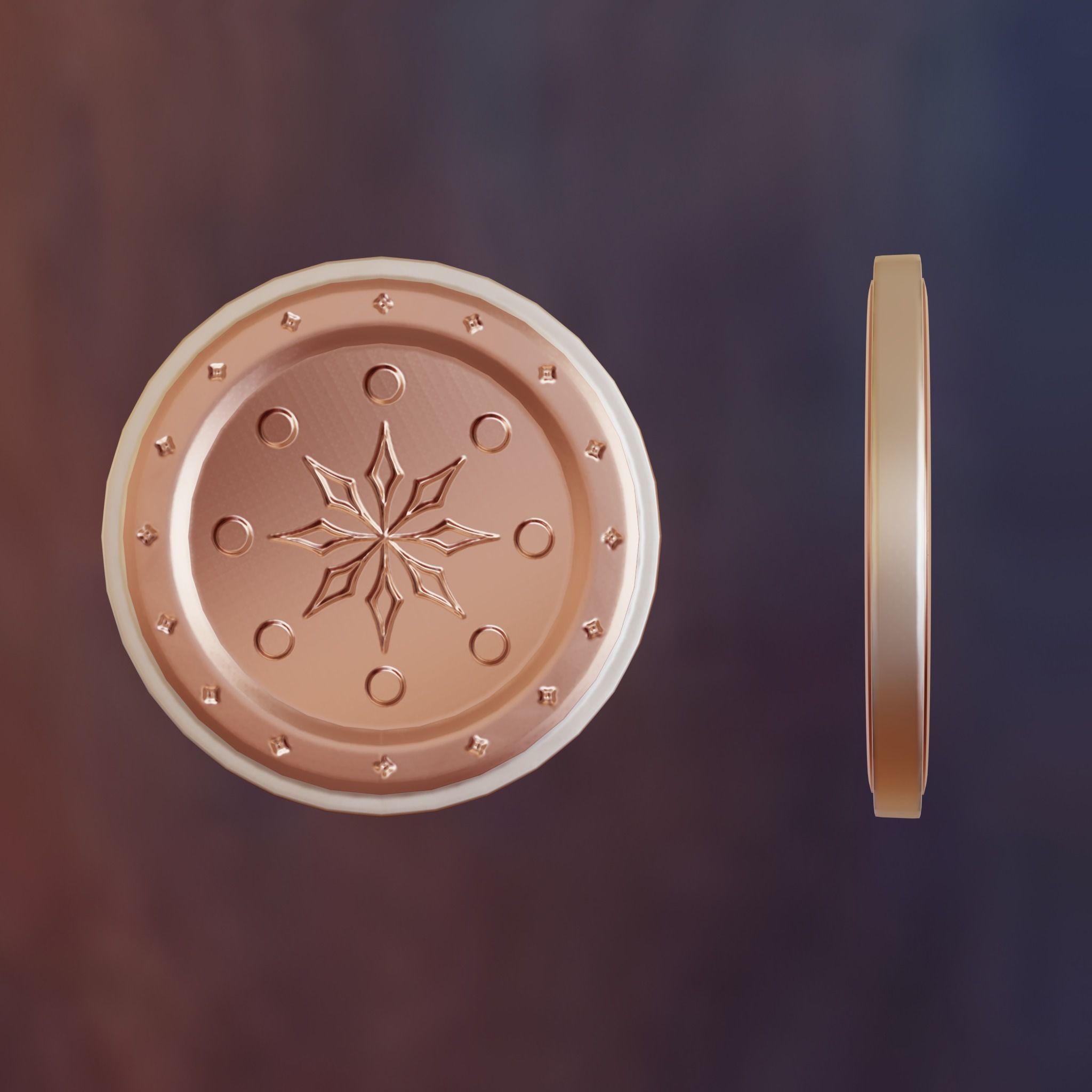 Metallic Coins Pack01 Low-poly 3D model_22