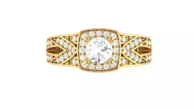 Solitaire Wedding Engagement Women Double Band Halo Ring 