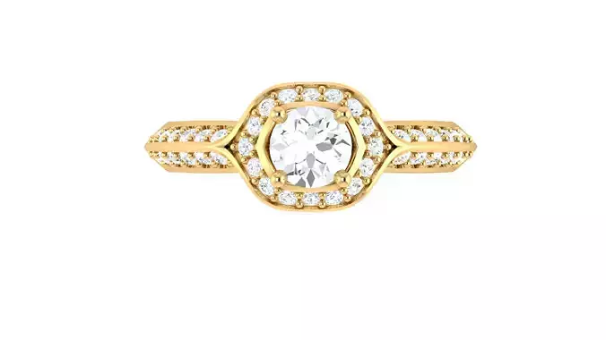 Solitaire Wedding Engagement Women Halo Ring 